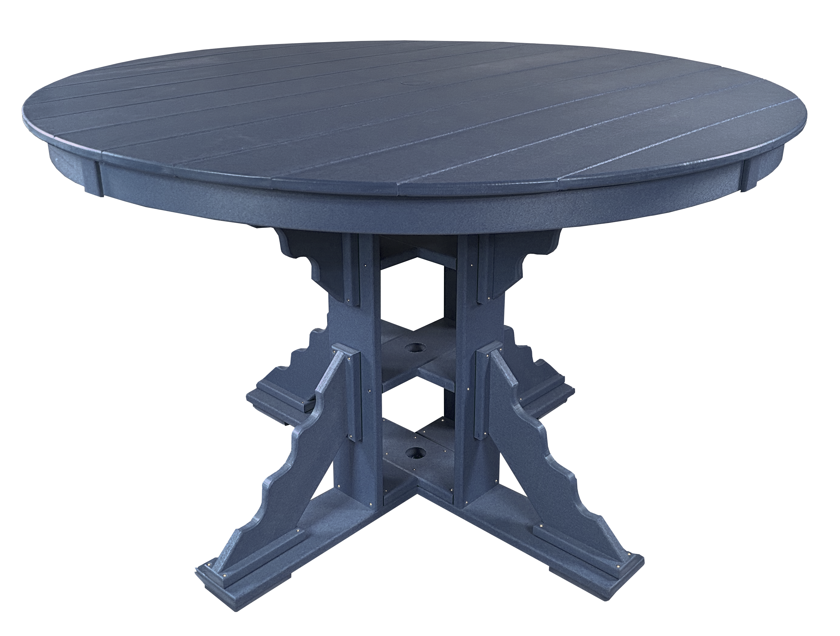 7-Piece 60”rd. Bridgewater Dining Set With Built In Cupholders