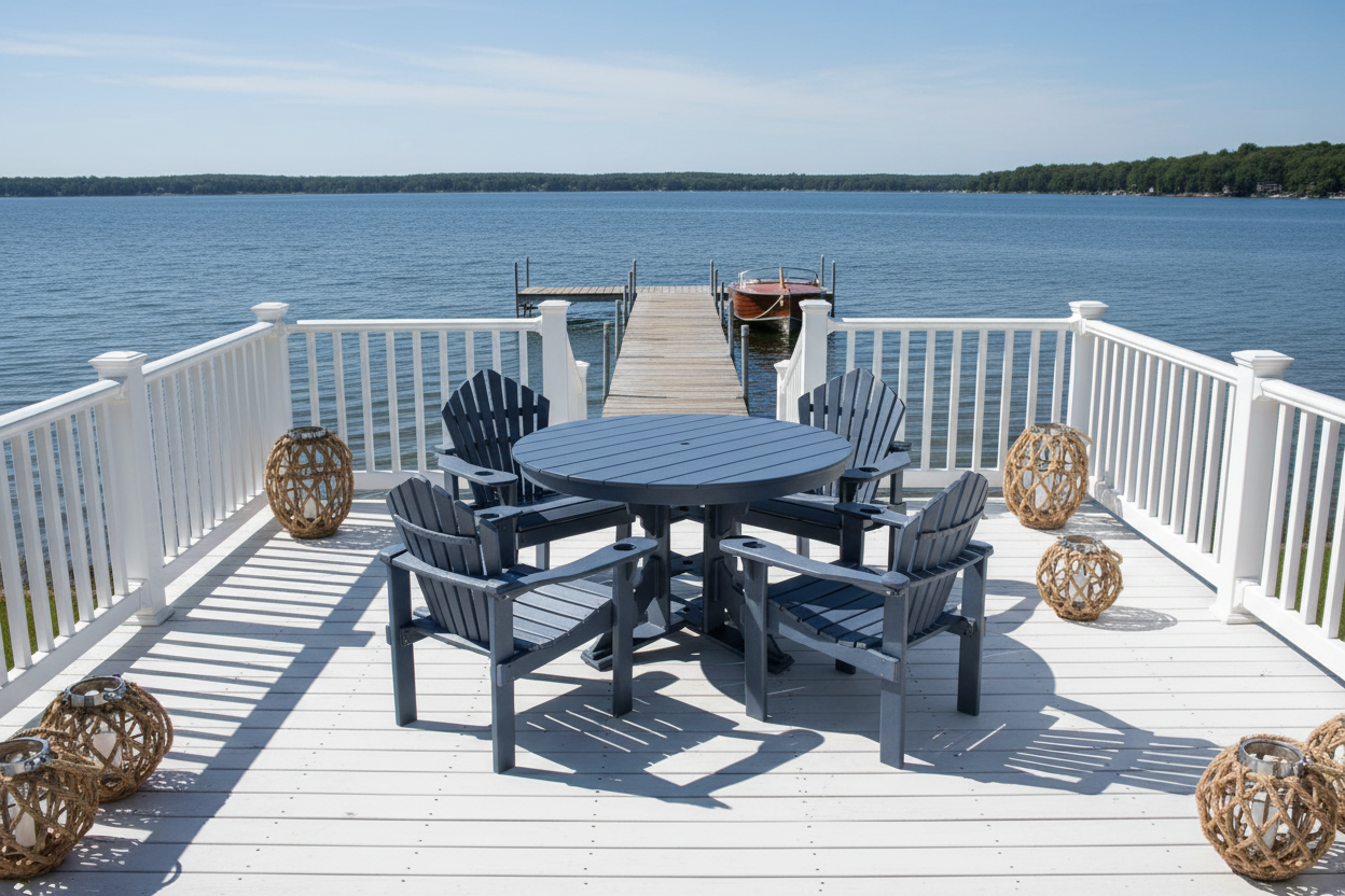7-Piece 60”rd. Bridgewater Dining Set With Built In Cupholders