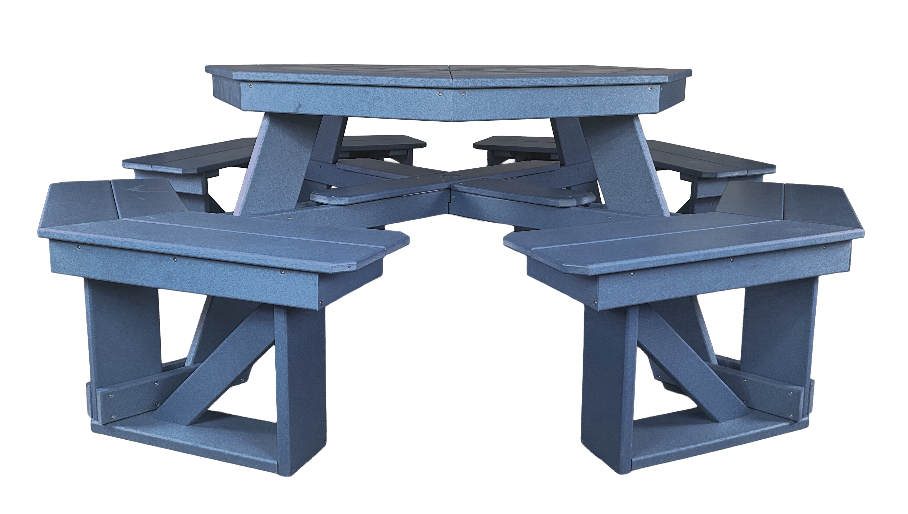 8-Person Hillside Octagon Table With Umbrella Hole & Plug