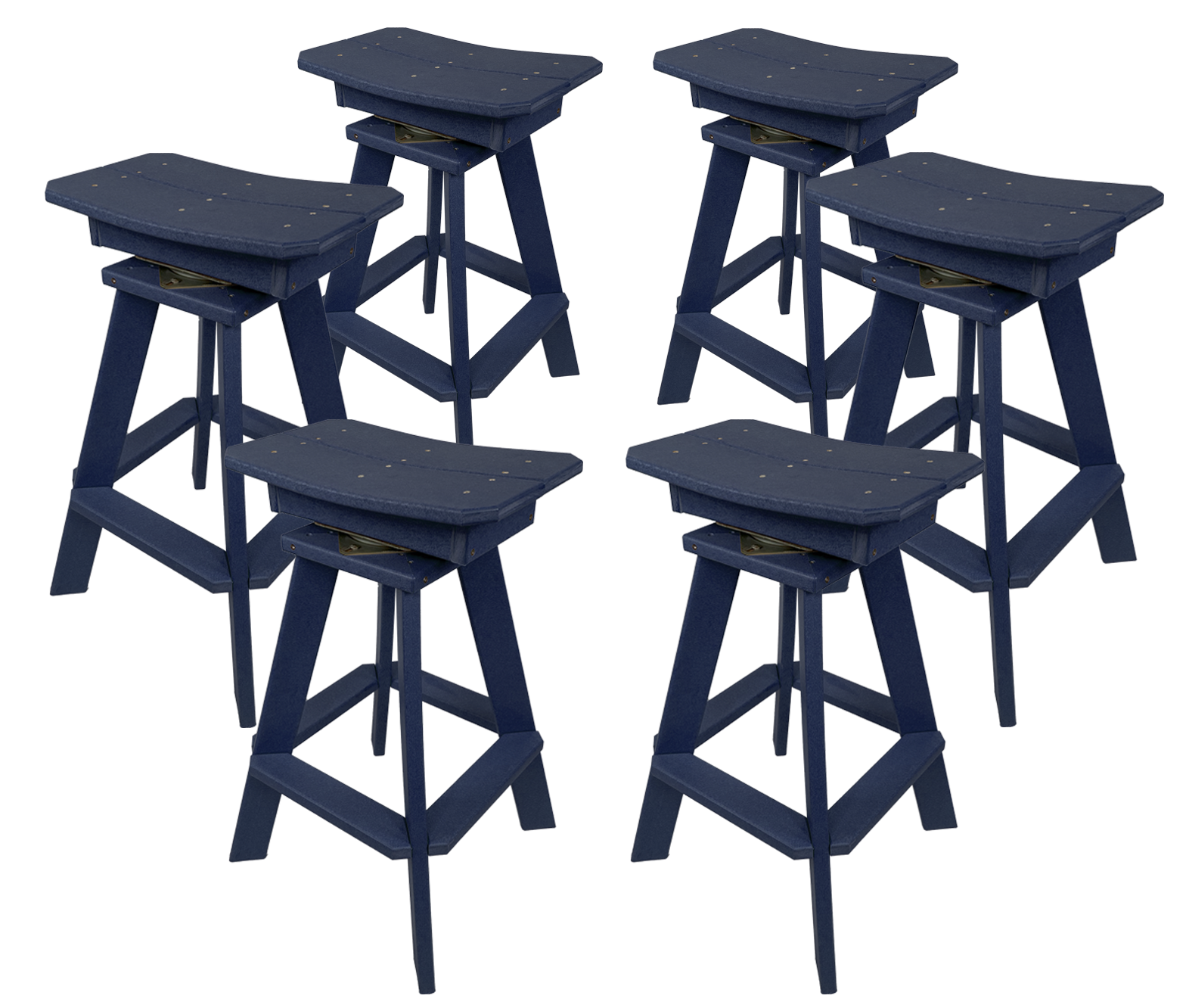 Set of 6 - Swivel Saddle Bar Stools