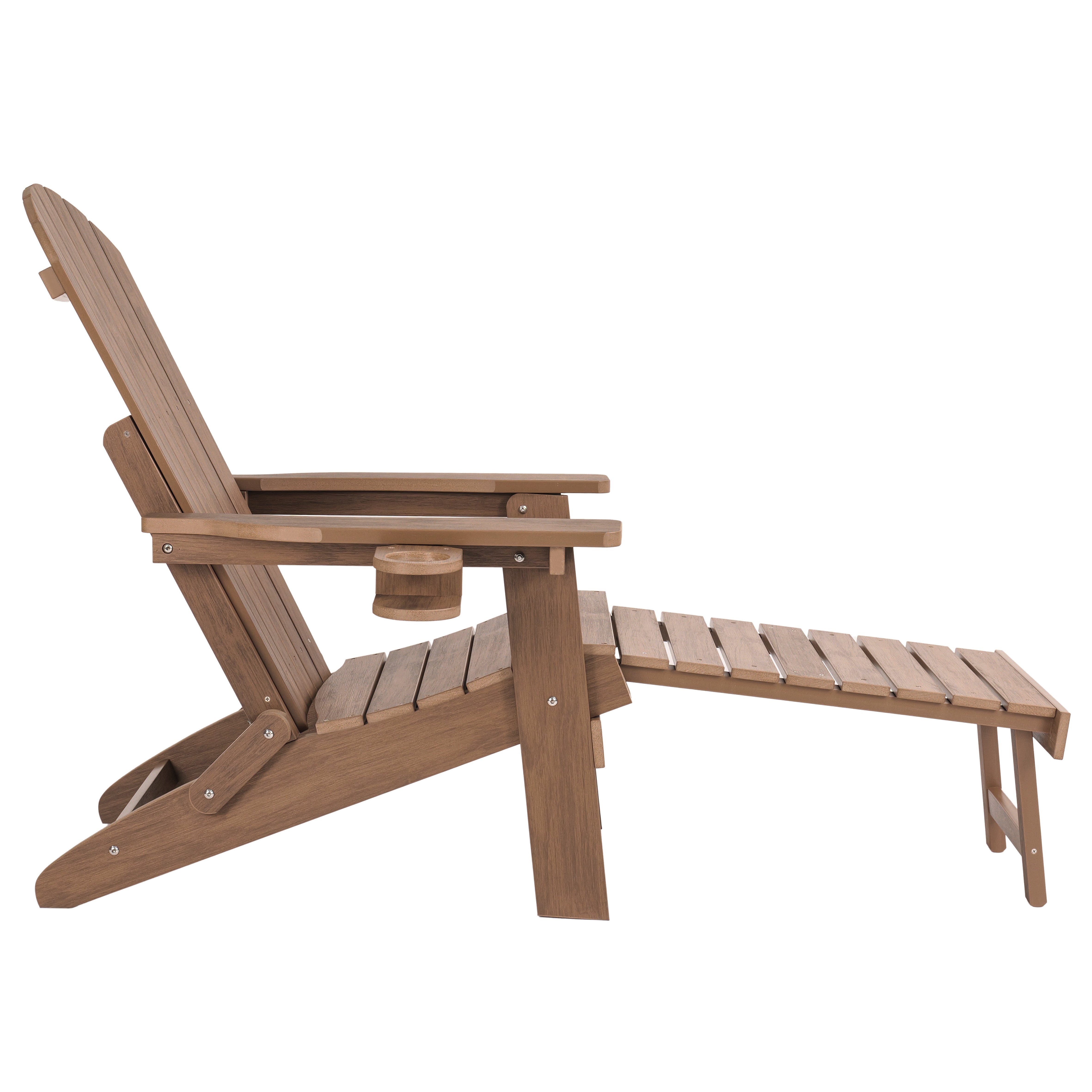 Folding Adirondack Chair with Built in Footrest & Cup/Wine Holders King Size