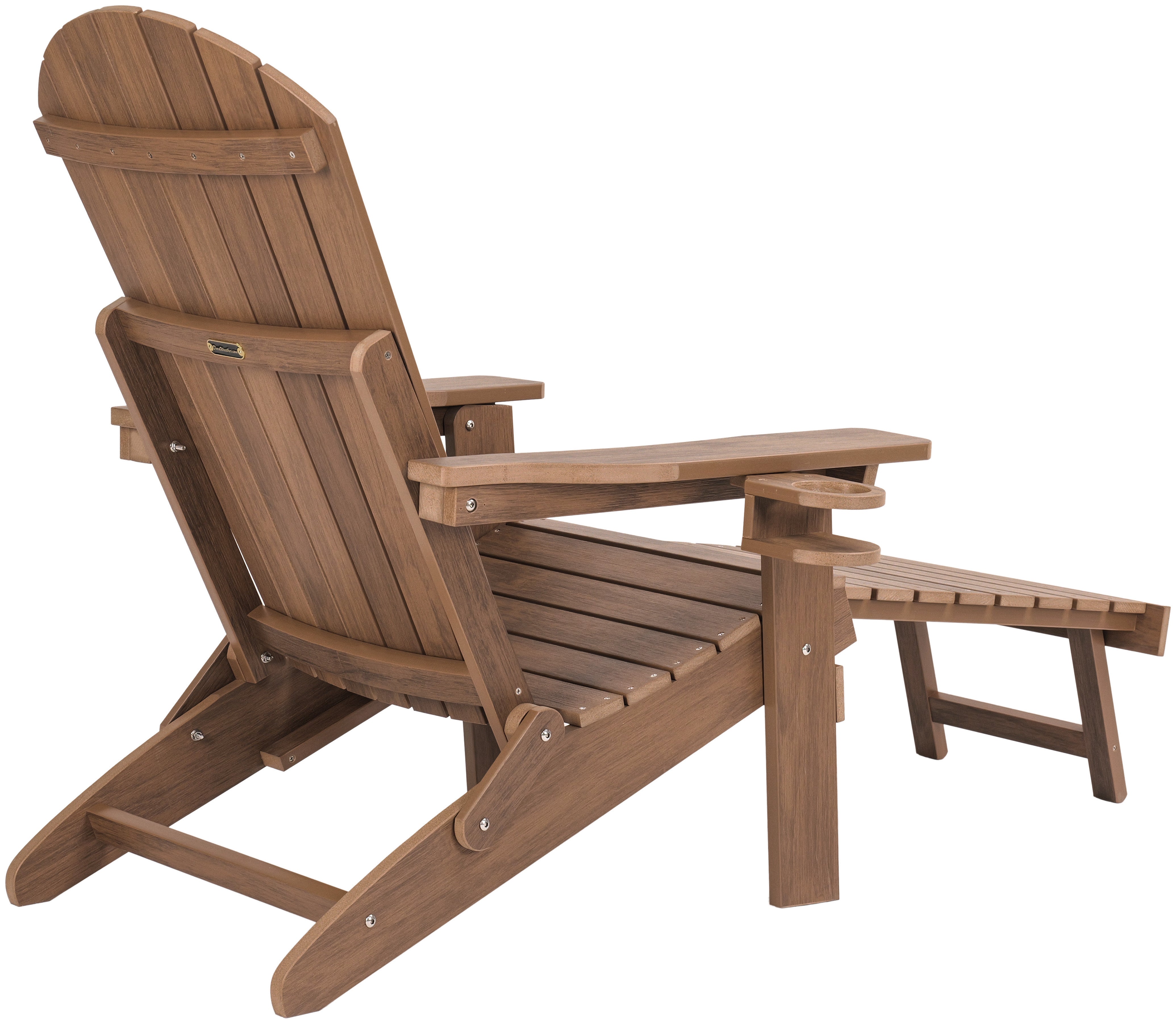 Folding Adirondack Chair with Built in Footrest & Cup/Wine Holders King Size