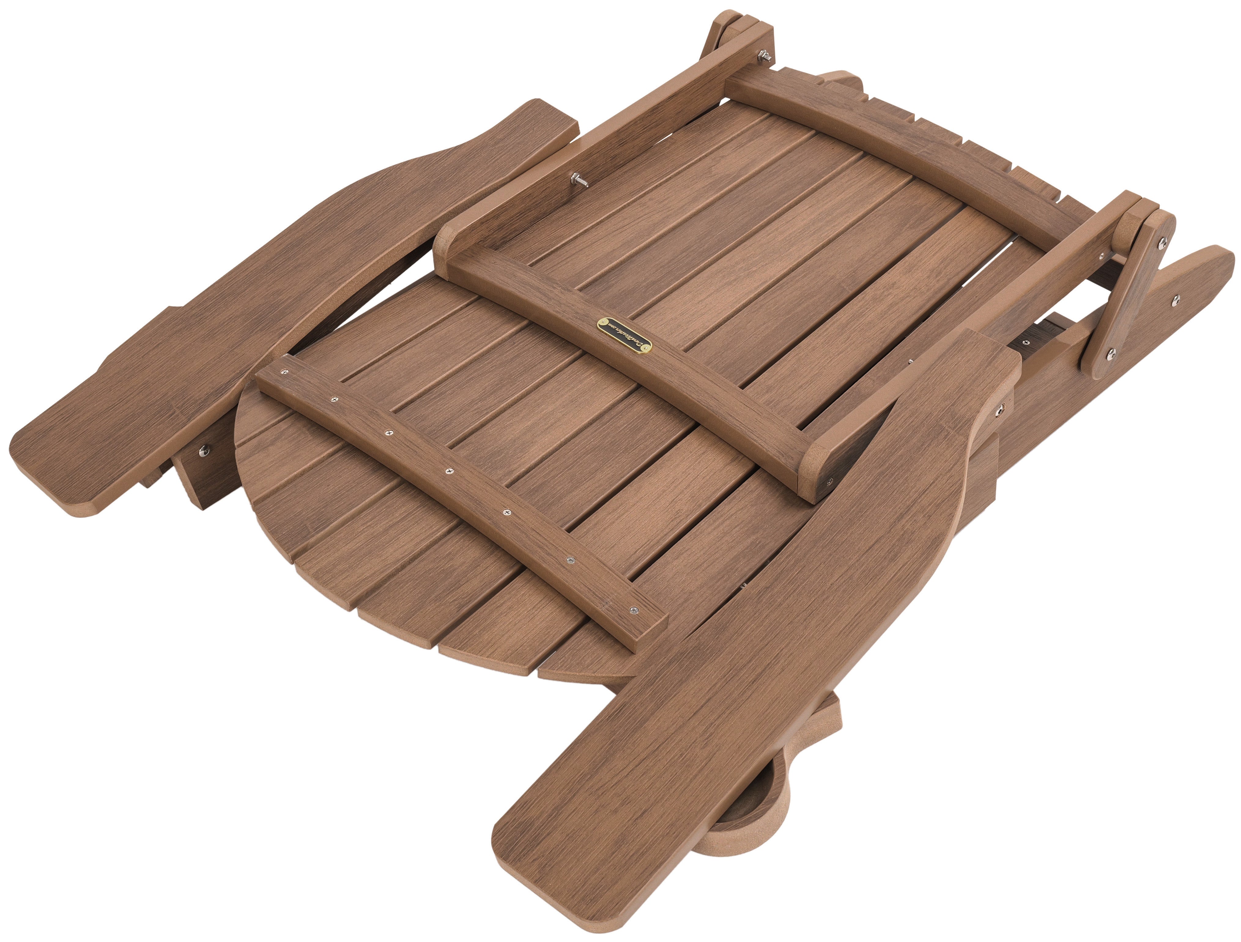 Folding Adirondack Chair with Built in Footrest & Cup/Wine Holders King Size