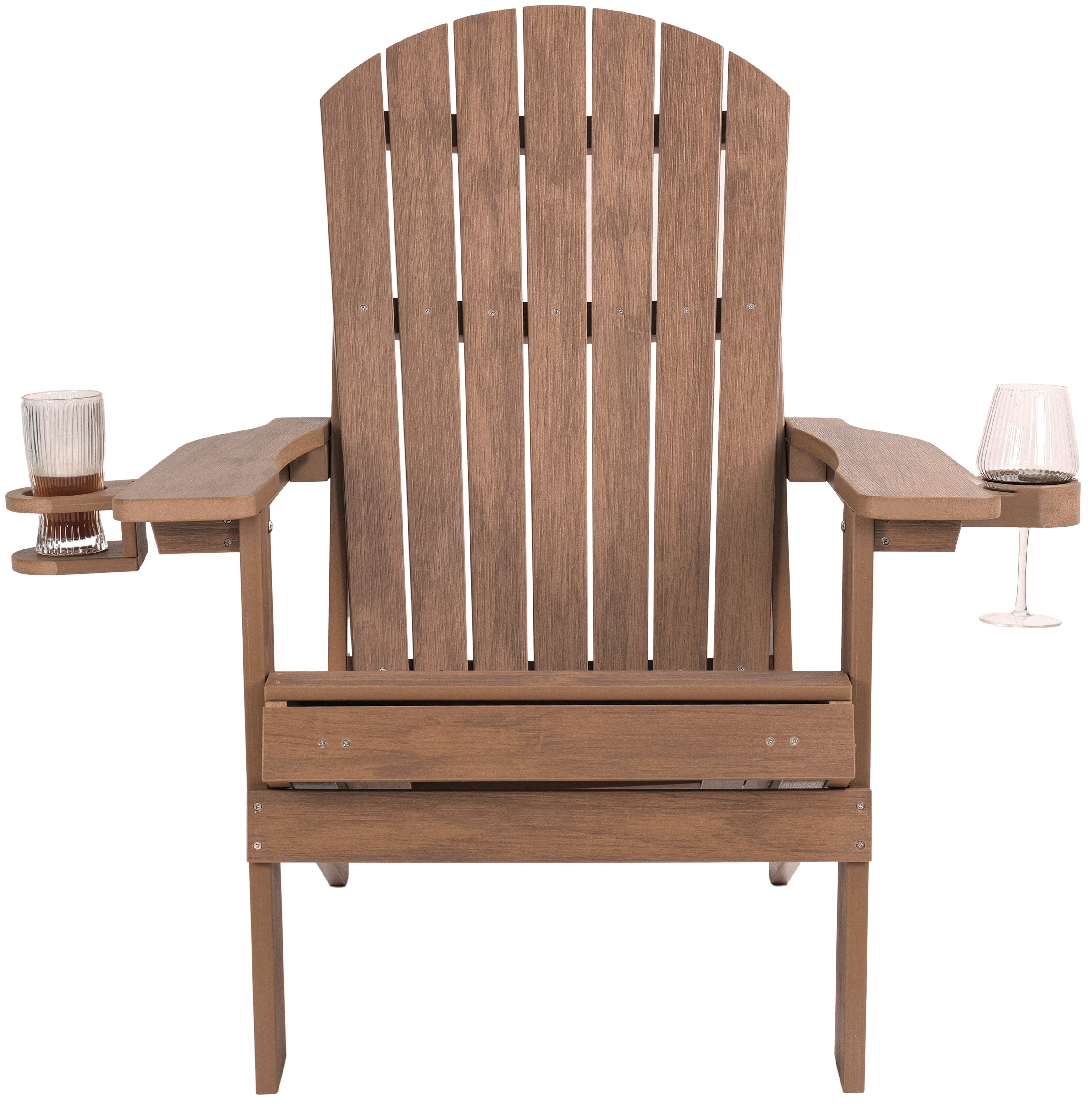 Folding Adirondack Chair with Built in Footrest & Cup/Wine Holders King Size