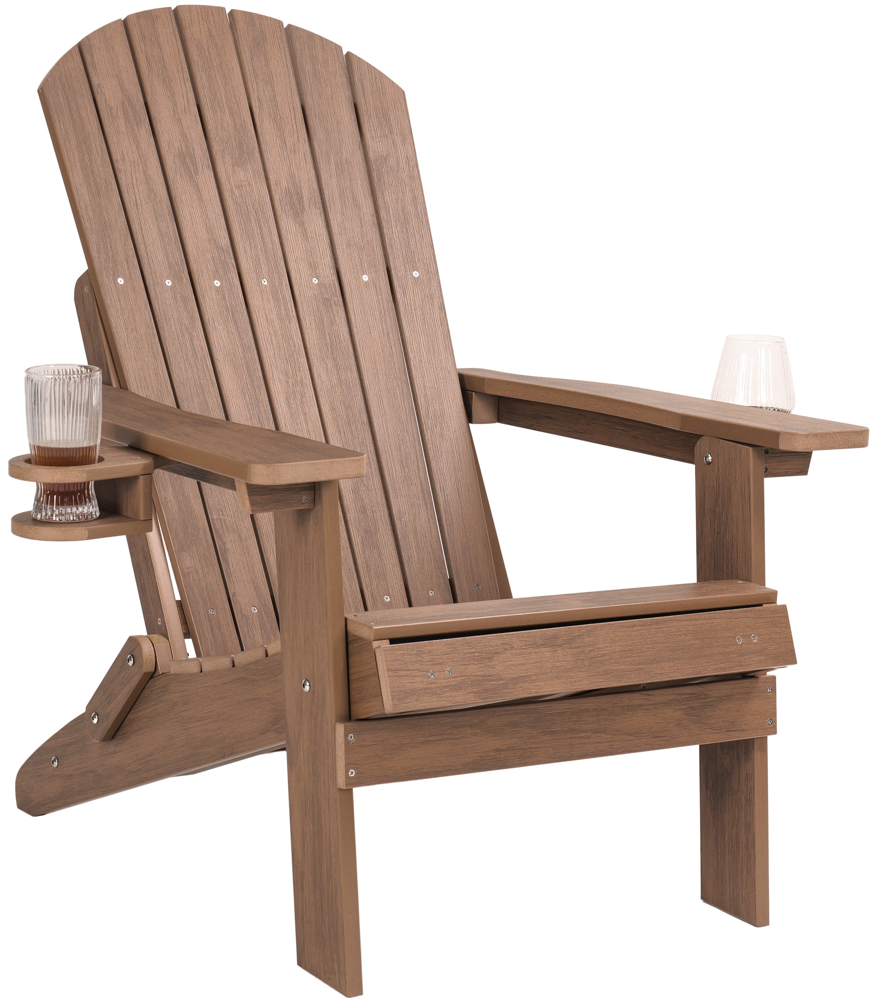 Folding Adirondack Chair with Built in Footrest & Cup/Wine Holders King Size