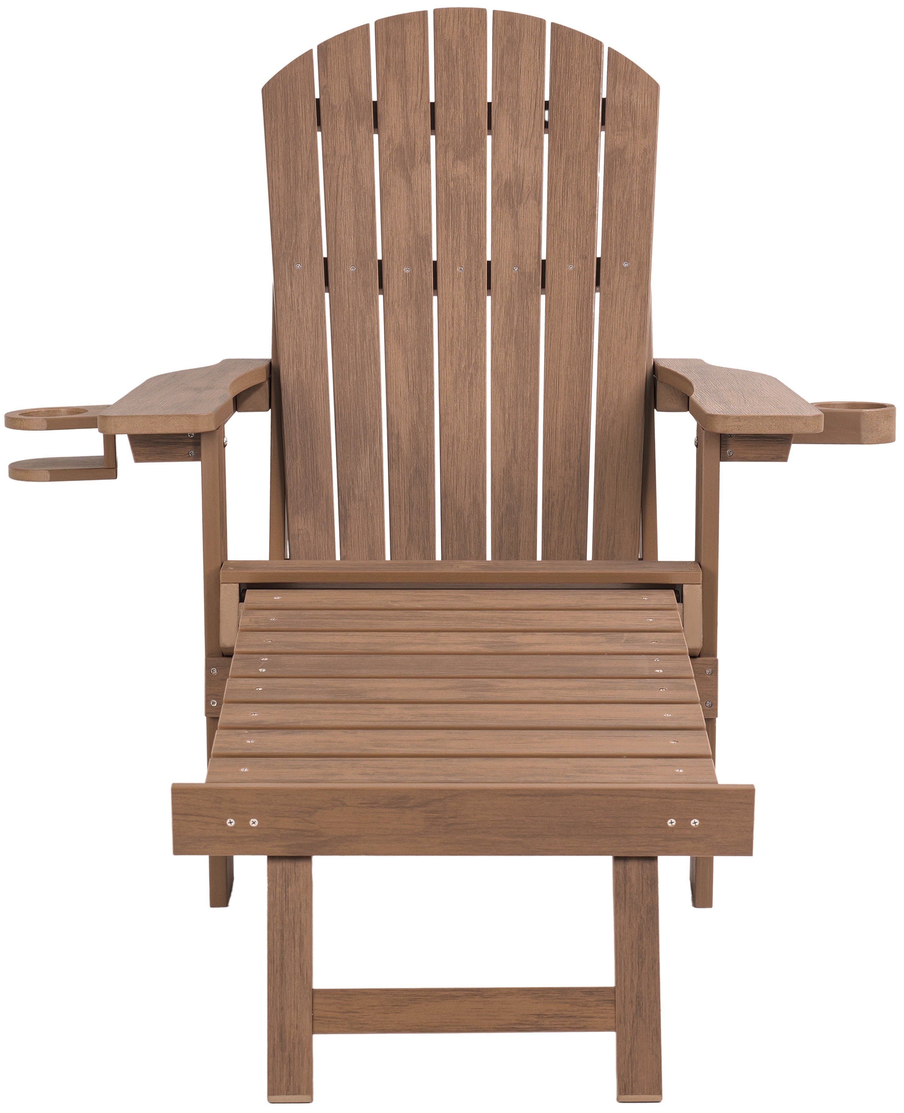 Folding Adirondack Chair with Built in Footrest & Cup/Wine Holders King Size