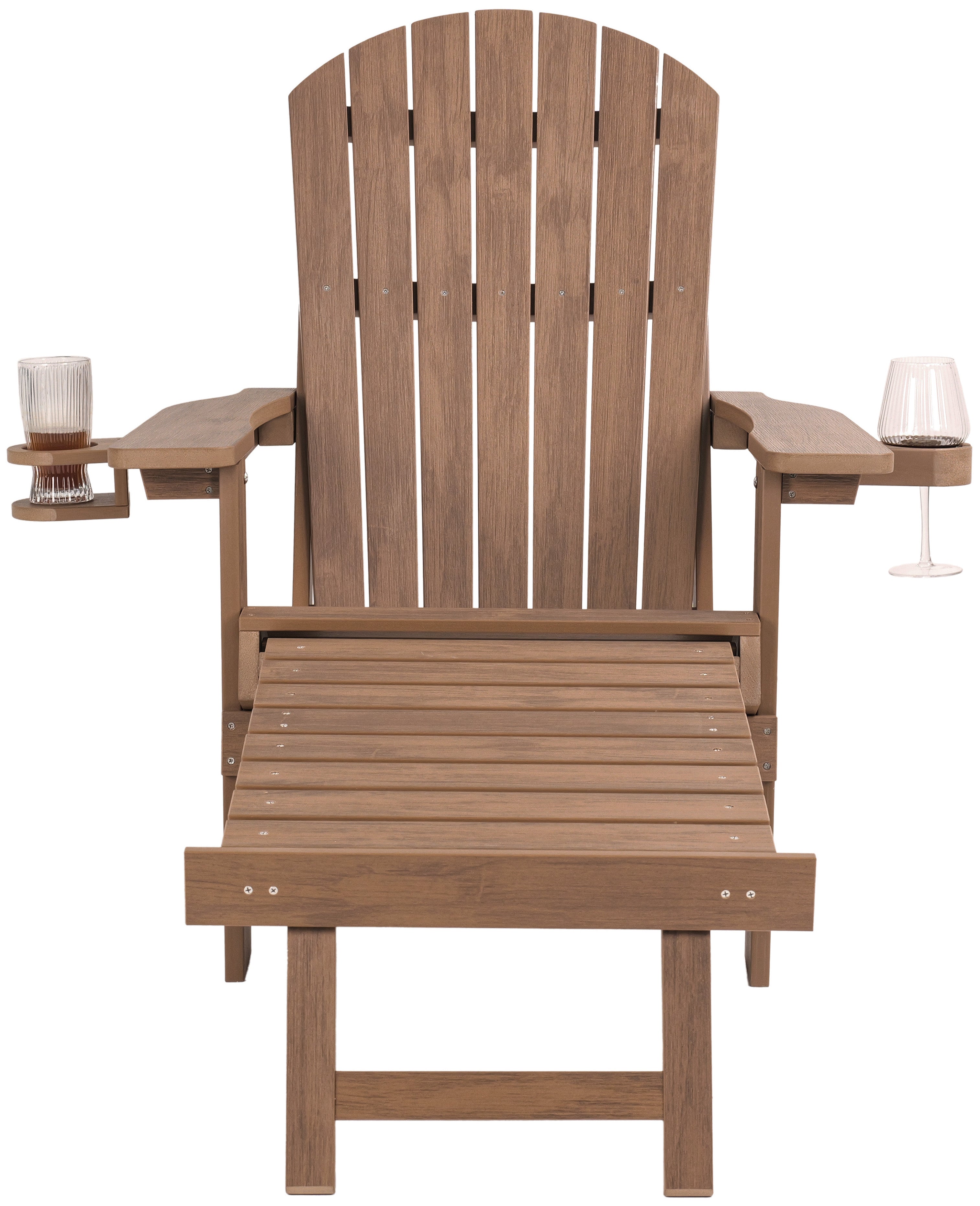 Folding Adirondack Chair with Built in Footrest & Cup/Wine Holders King Size