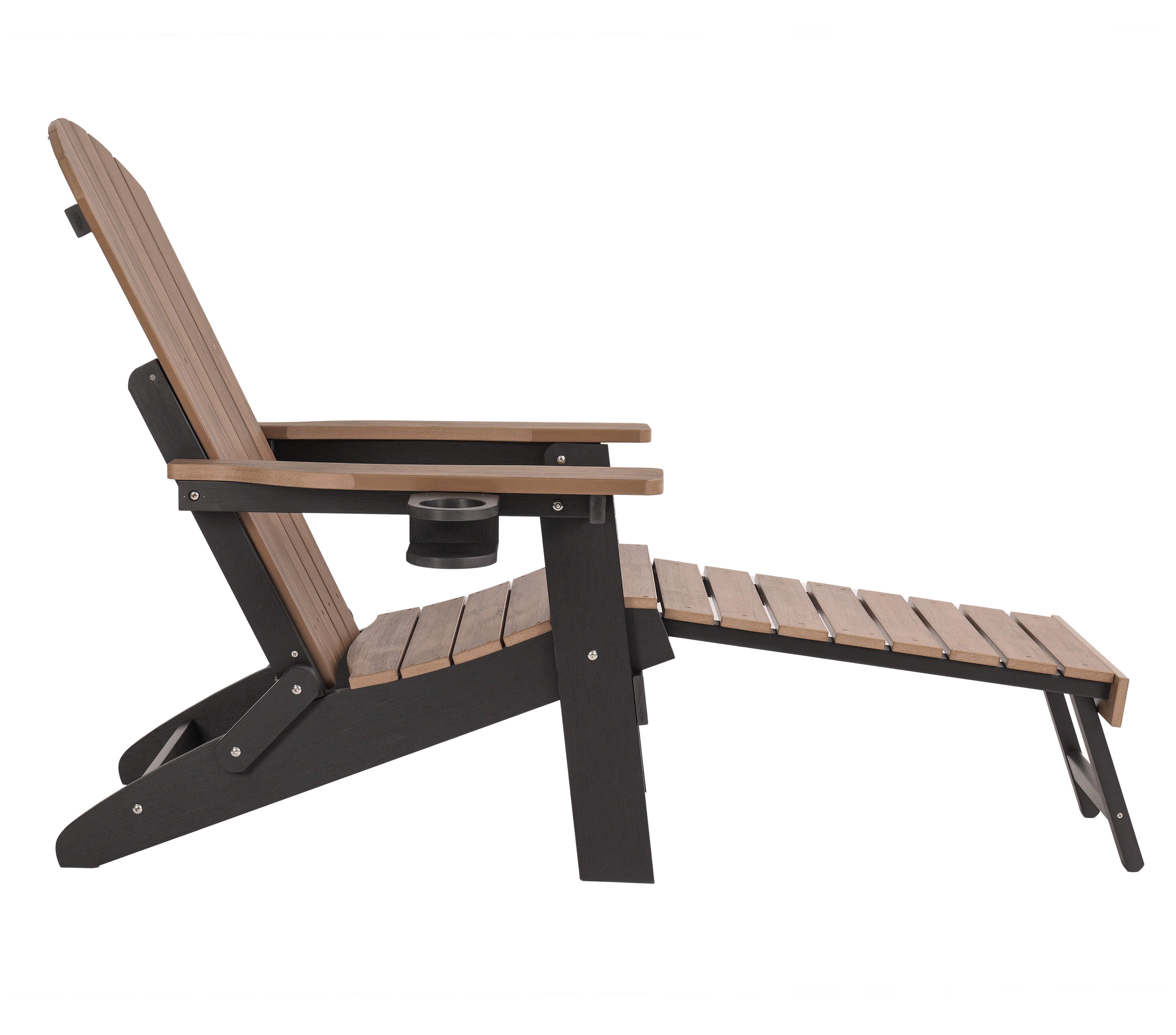 Folding Adirondack Chair with Built in Footrest & Cup/Wine Holders King Size