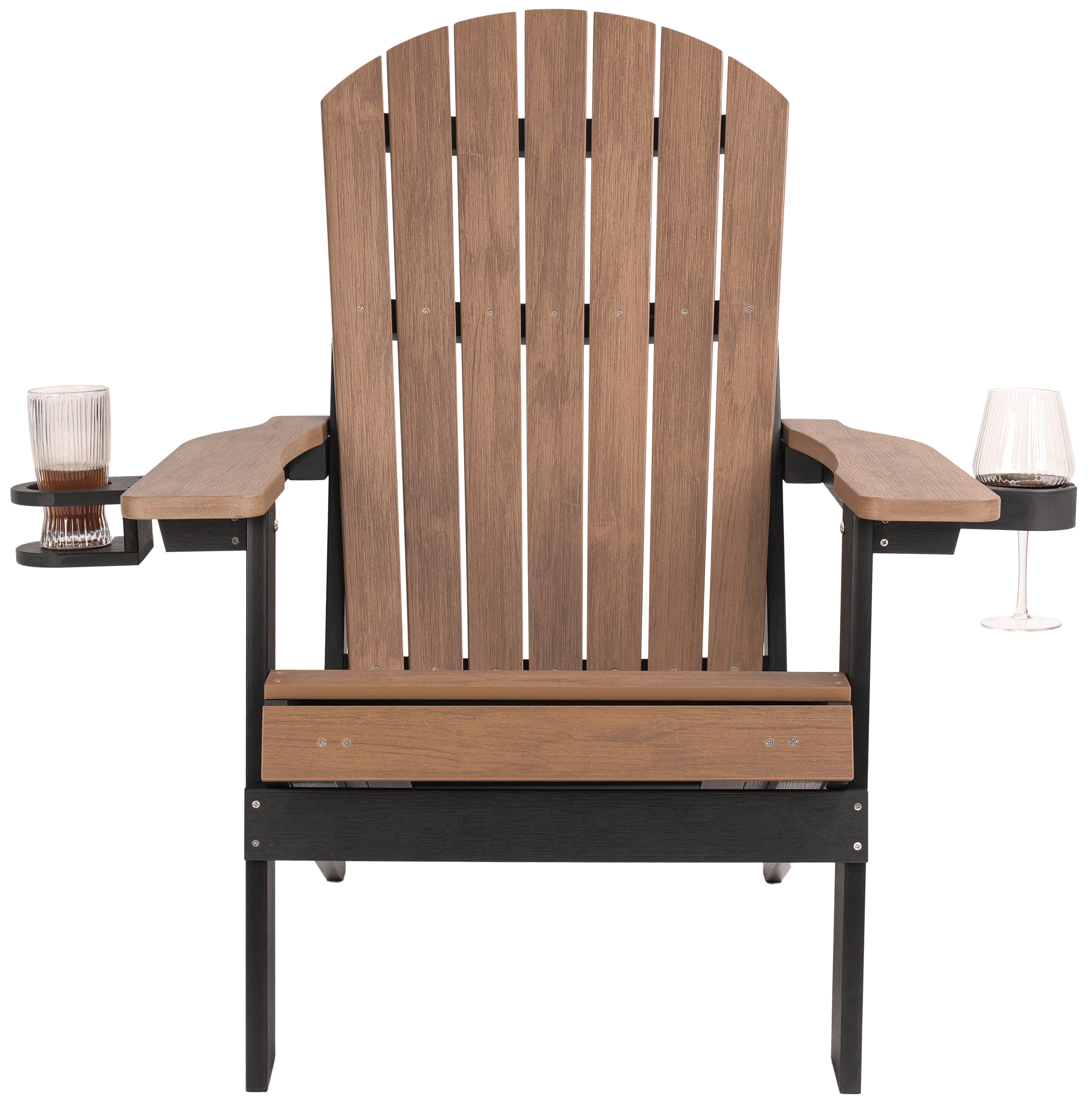 Folding Adirondack Chair with Built in Footrest & Cup/Wine Holders King Size