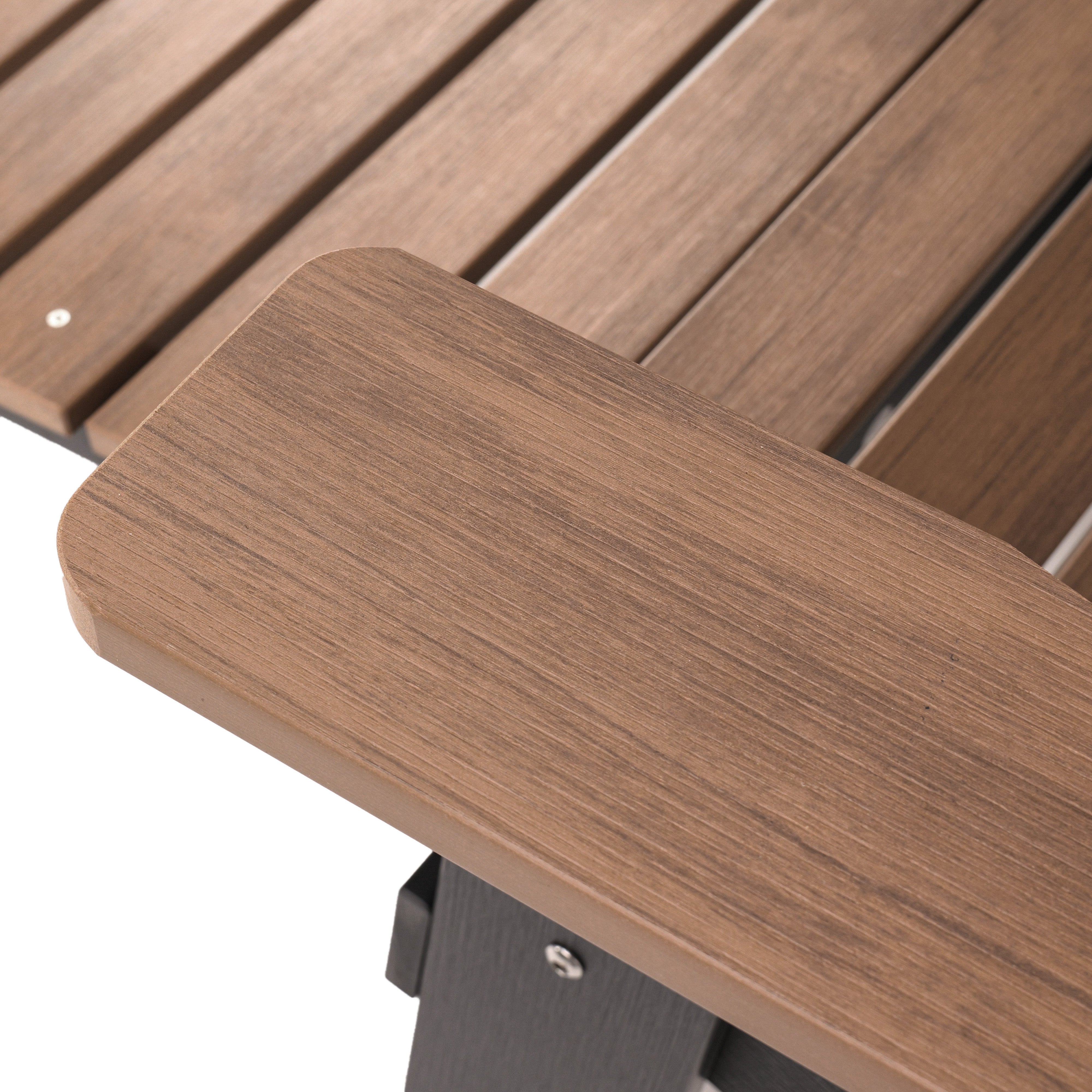 Folding Adirondack Chair with Built in Footrest & Cup/Wine Holders King Size