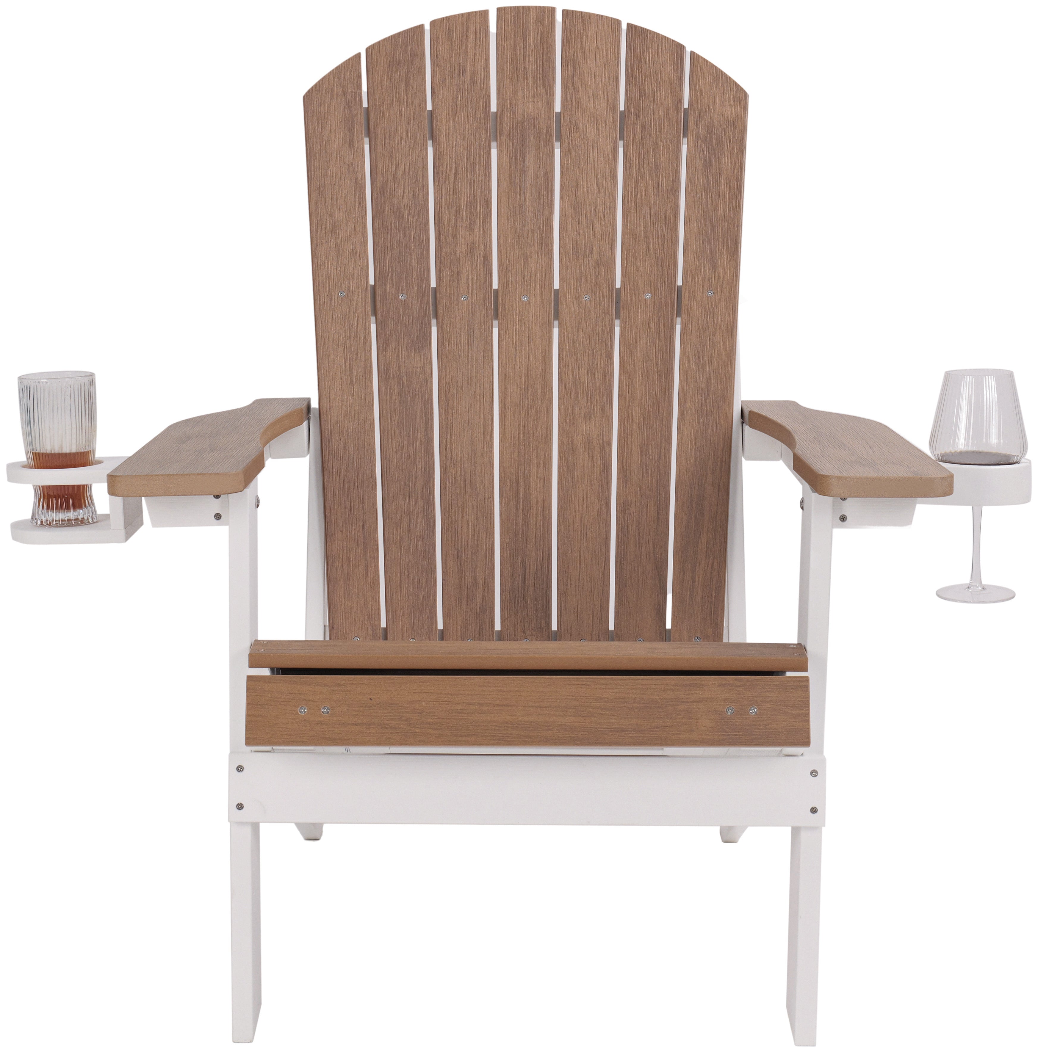 Folding Adirondack Chair with Built in Footrest & Cup/Wine Holders King Size