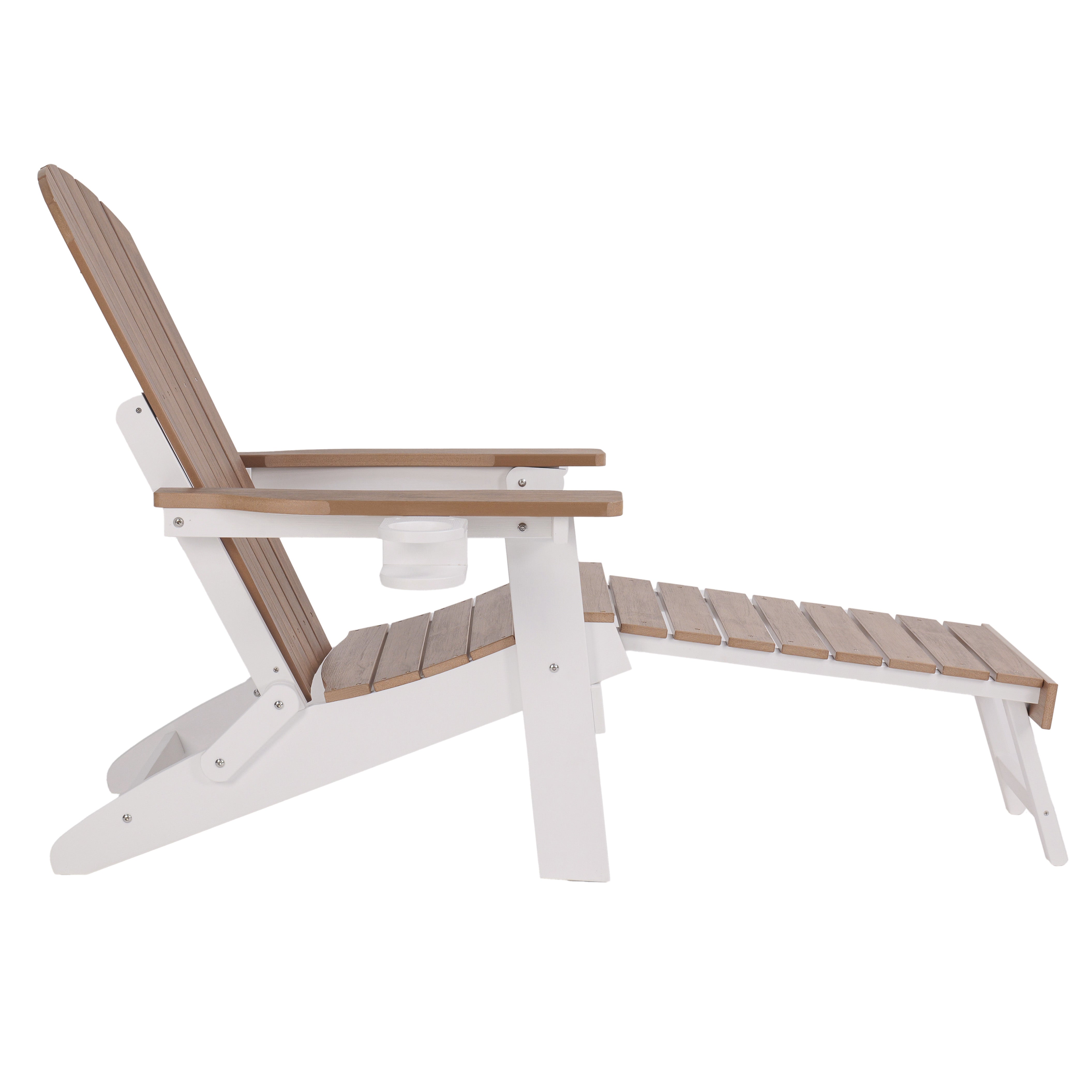Folding Adirondack Chair with Built in Footrest & Cup/Wine Holders King Size