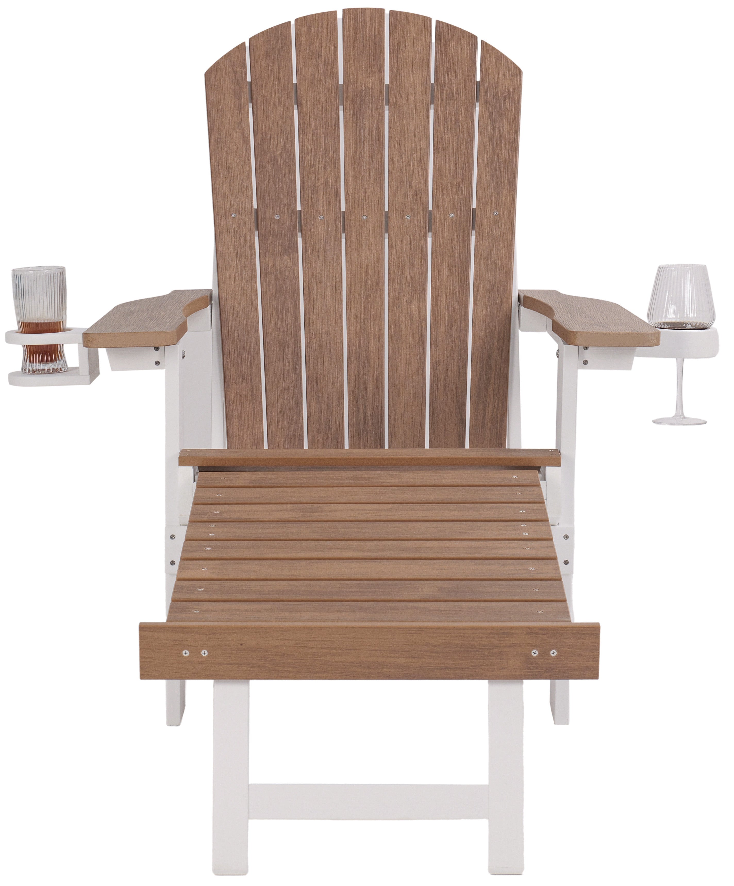 Folding Adirondack Chair with Built in Footrest & Cup/Wine Holders King Size