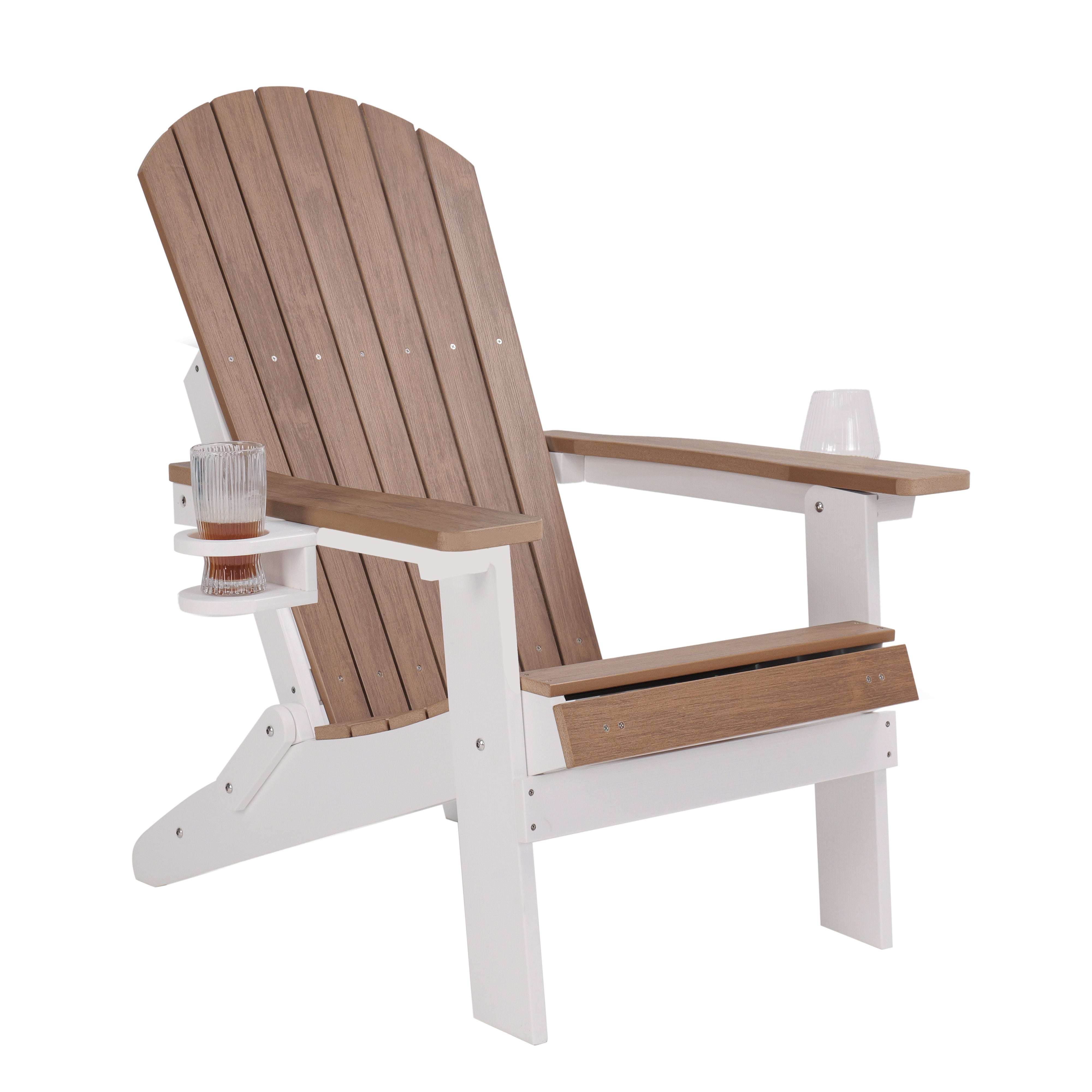 Folding Adirondack Chair with Built in Footrest & Cup/Wine Holders King Size