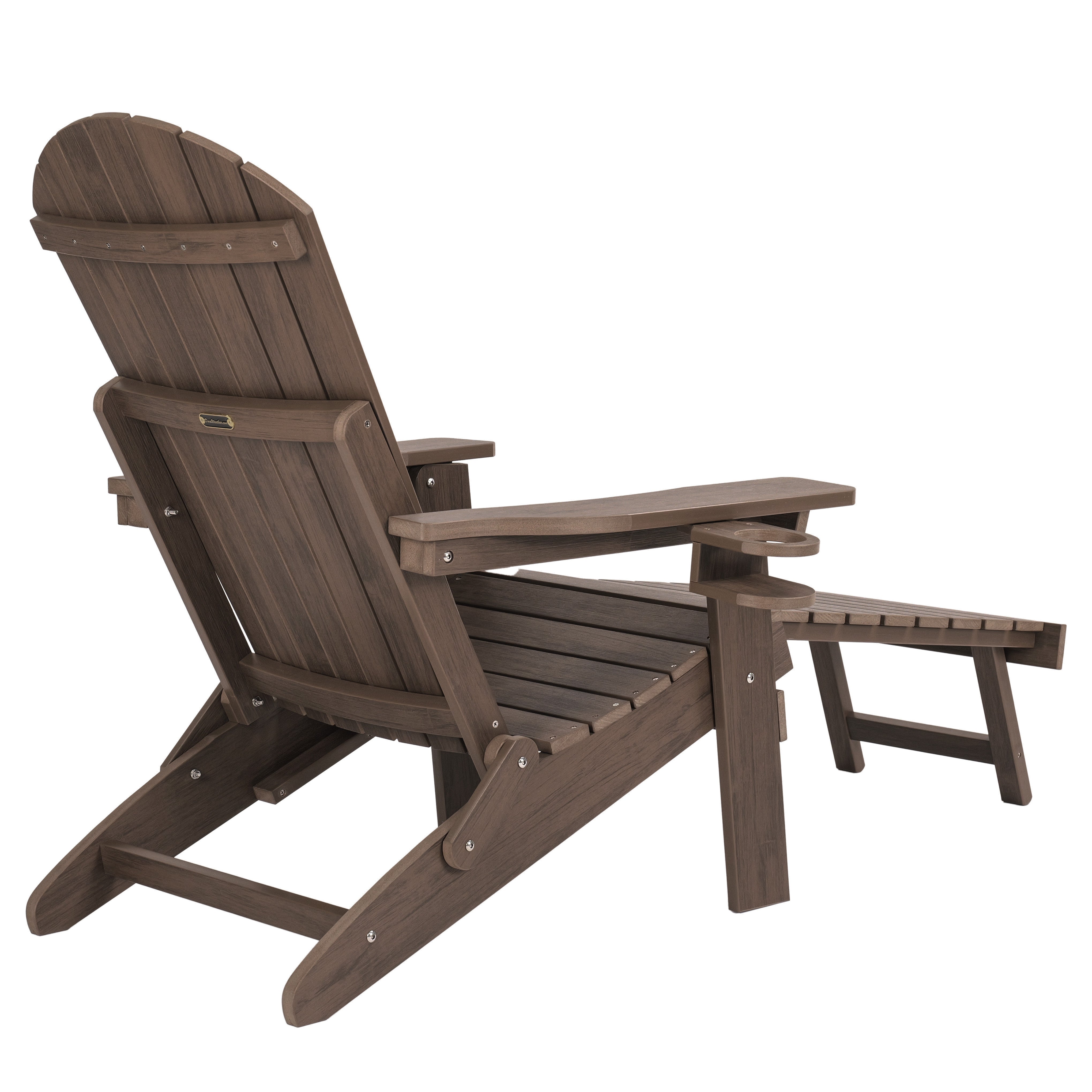 Folding Adirondack Chair with Built in Footrest & Cup/Wine Holders King Size