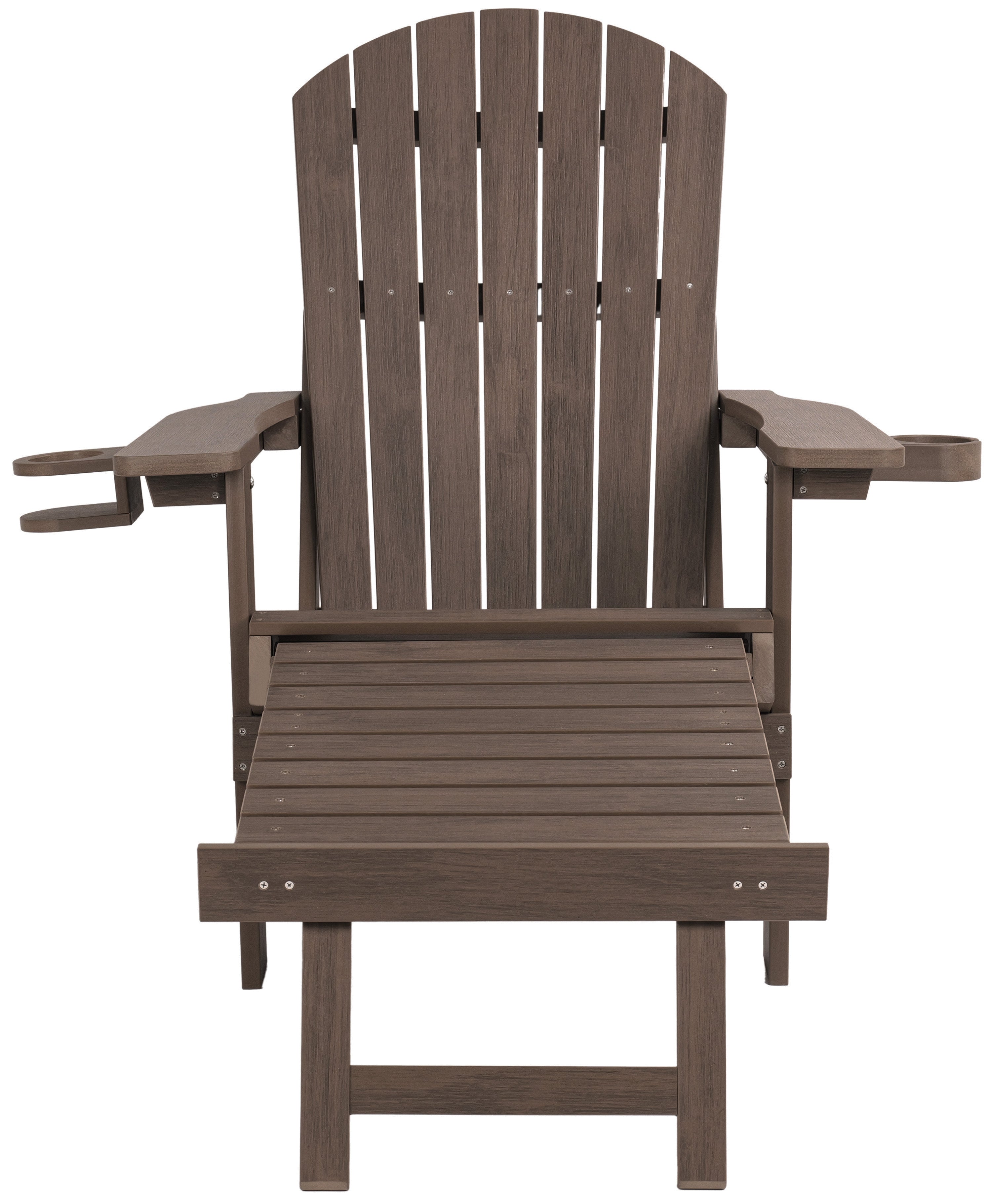 Folding Adirondack Chair with Built in Footrest & Cup/Wine Holders King Size