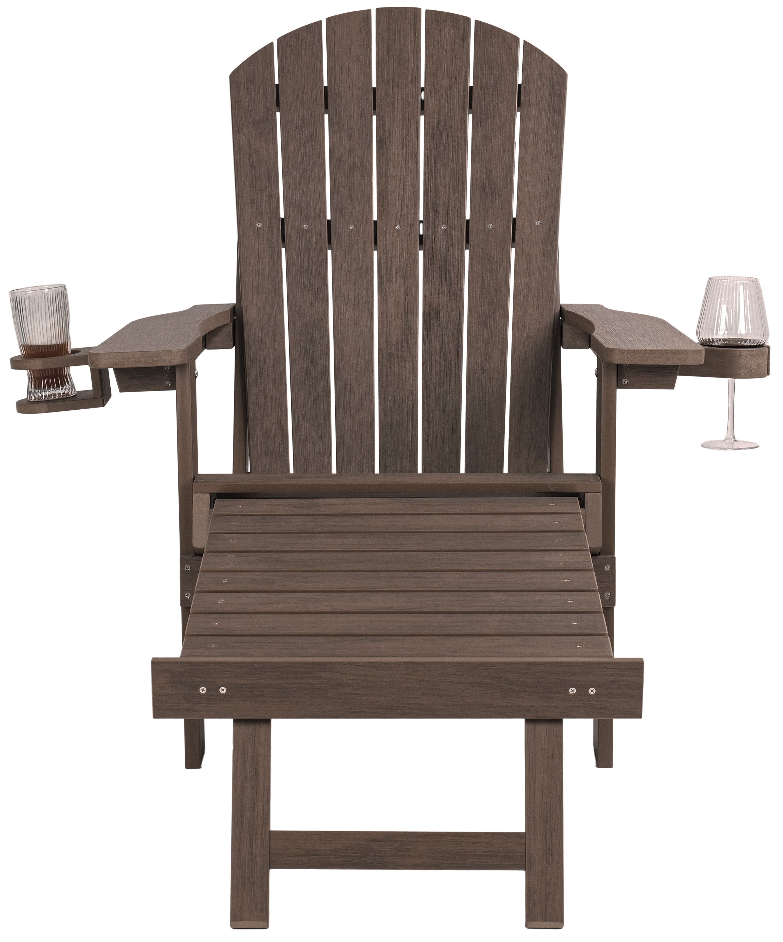Folding Adirondack Chair with Built in Footrest & Cup/Wine Holders King Size