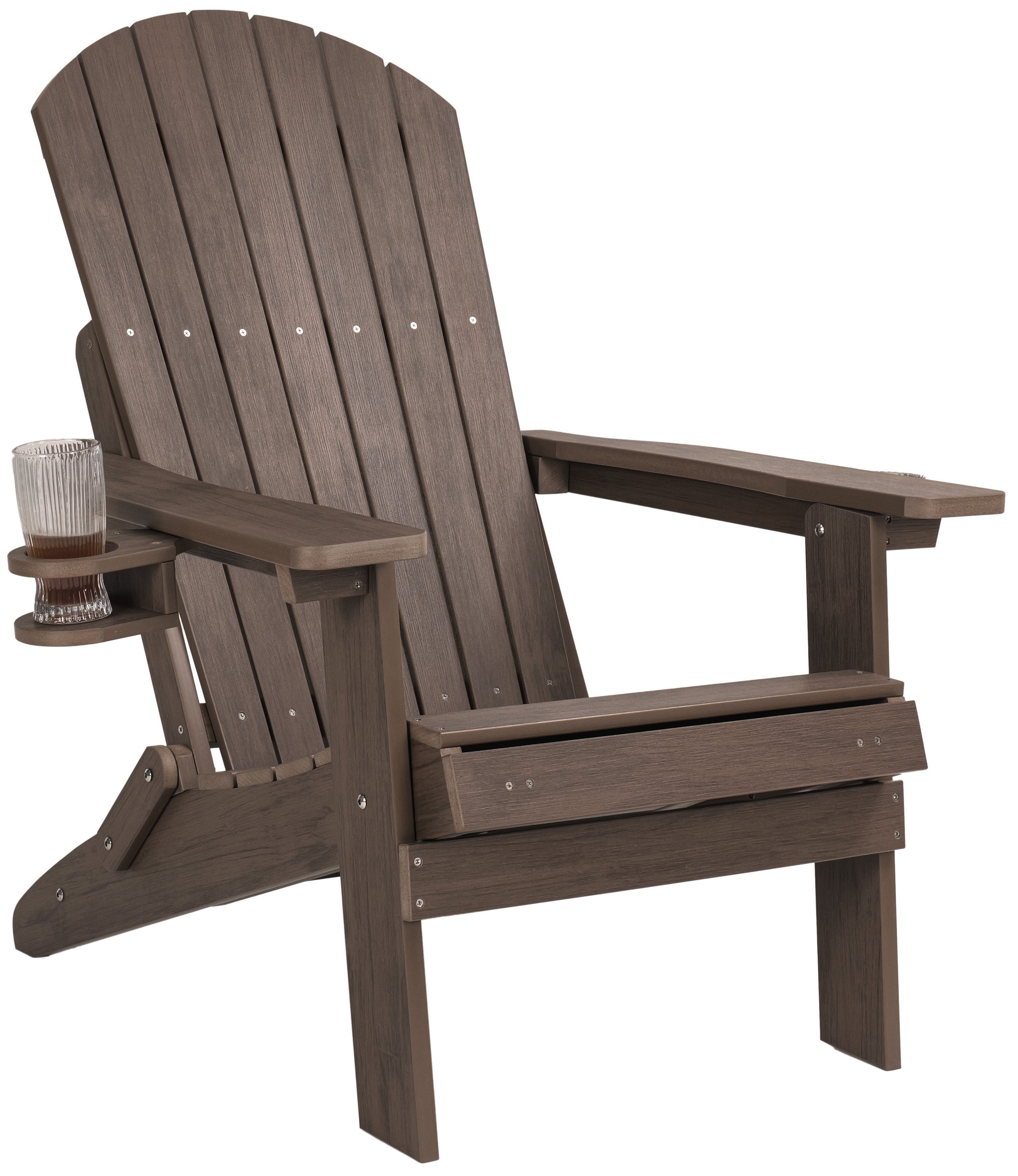 Folding Adirondack Chair with Built in Footrest & Cup/Wine Holders King Size
