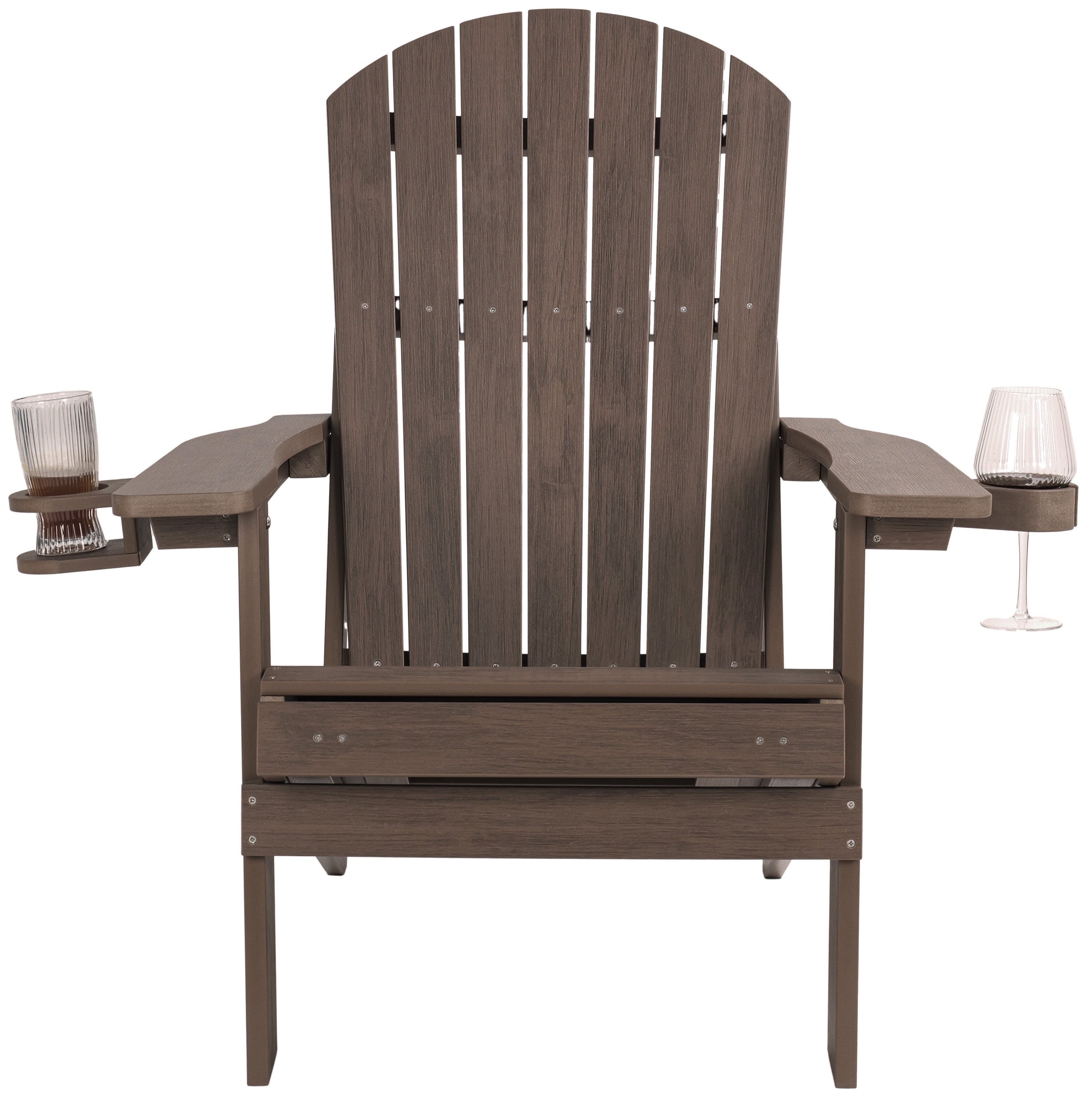 Folding Adirondack Chair with Built in Footrest & Cup/Wine Holders King Size