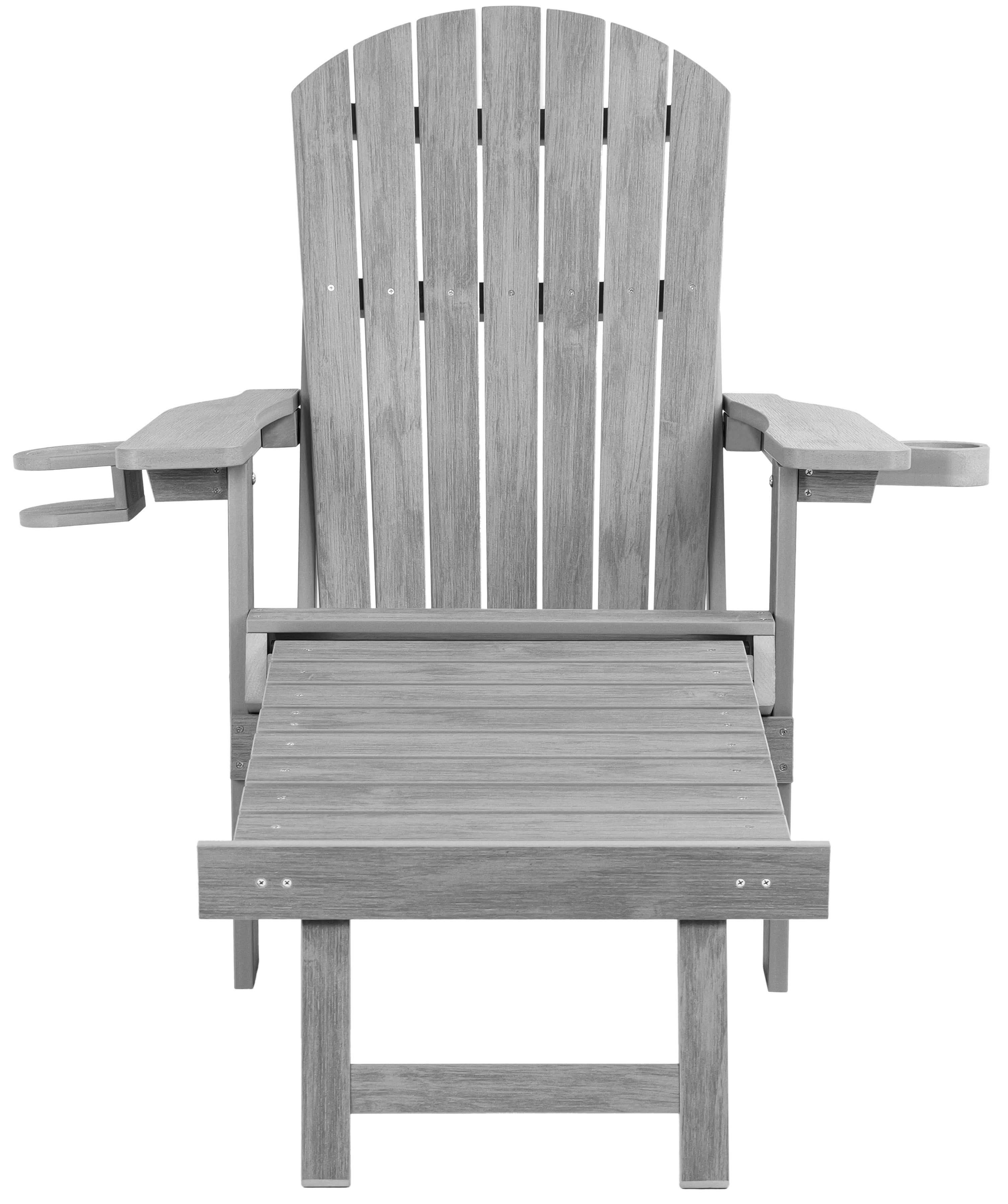 Folding Adirondack Chair with Built in Footrest & Cup/Wine Holders King Size