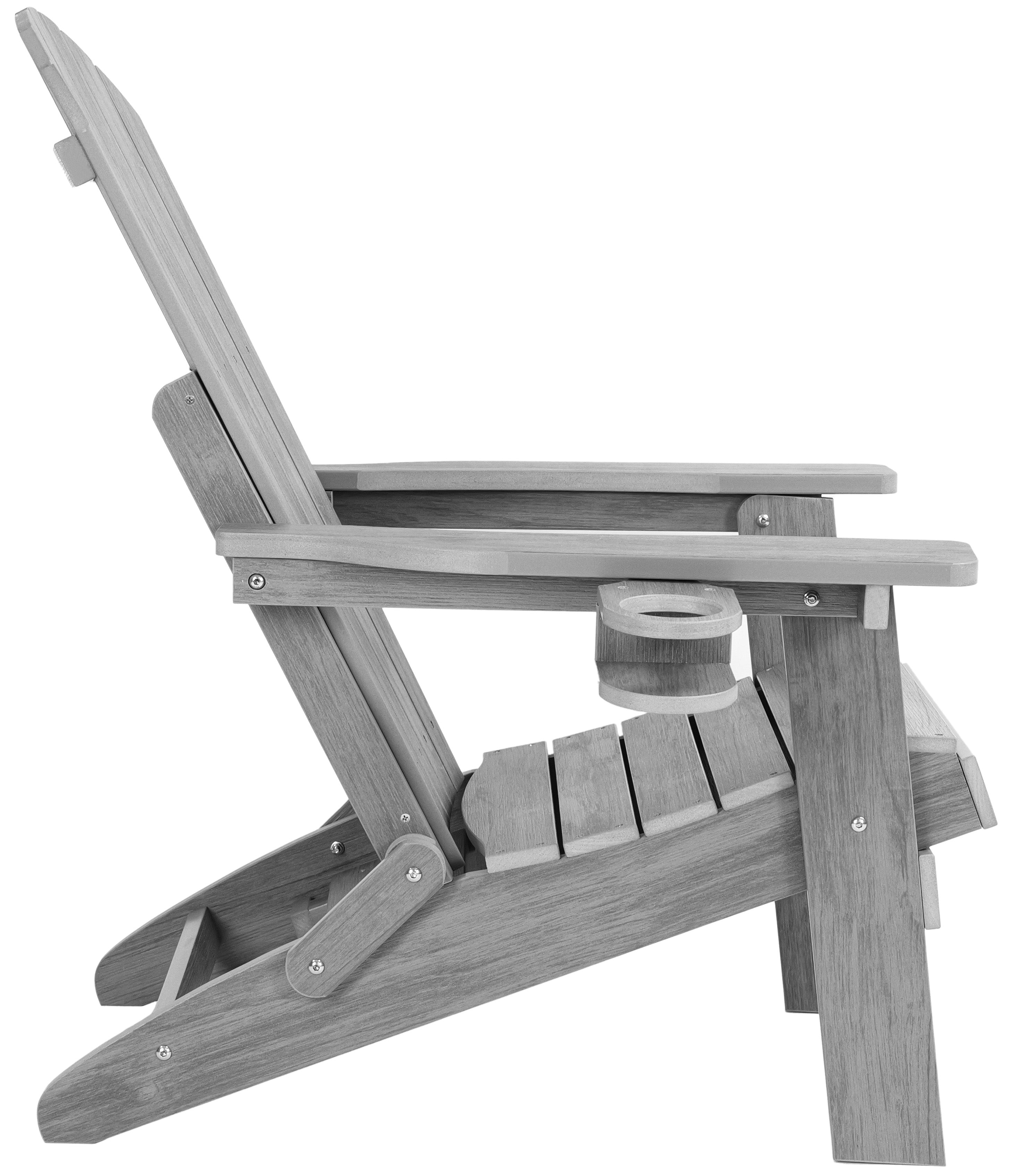 Folding Adirondack Chair with Built in Footrest & Cup/Wine Holders King Size