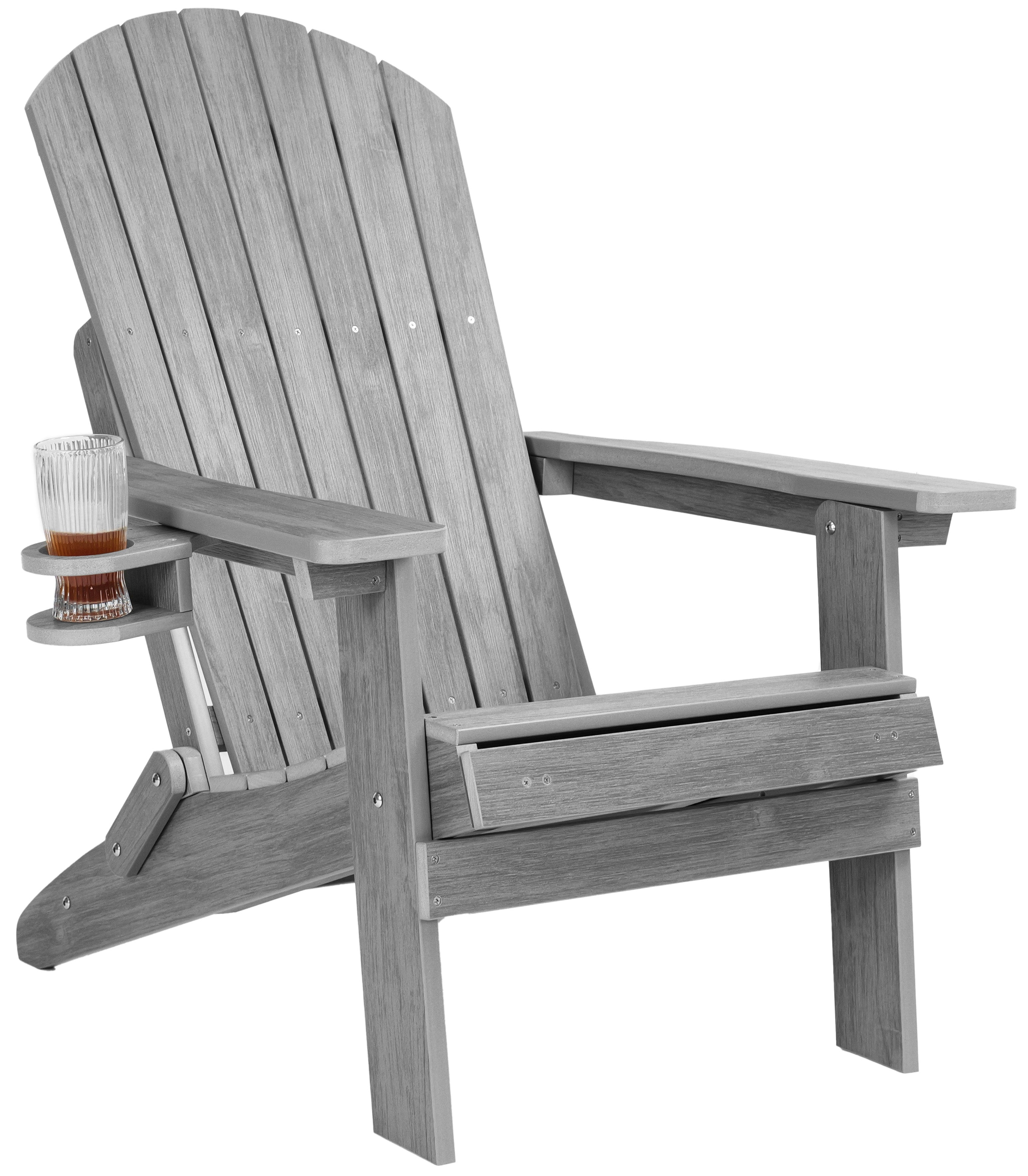 Folding Adirondack Chair with Built in Footrest & Cup/Wine Holders King Size
