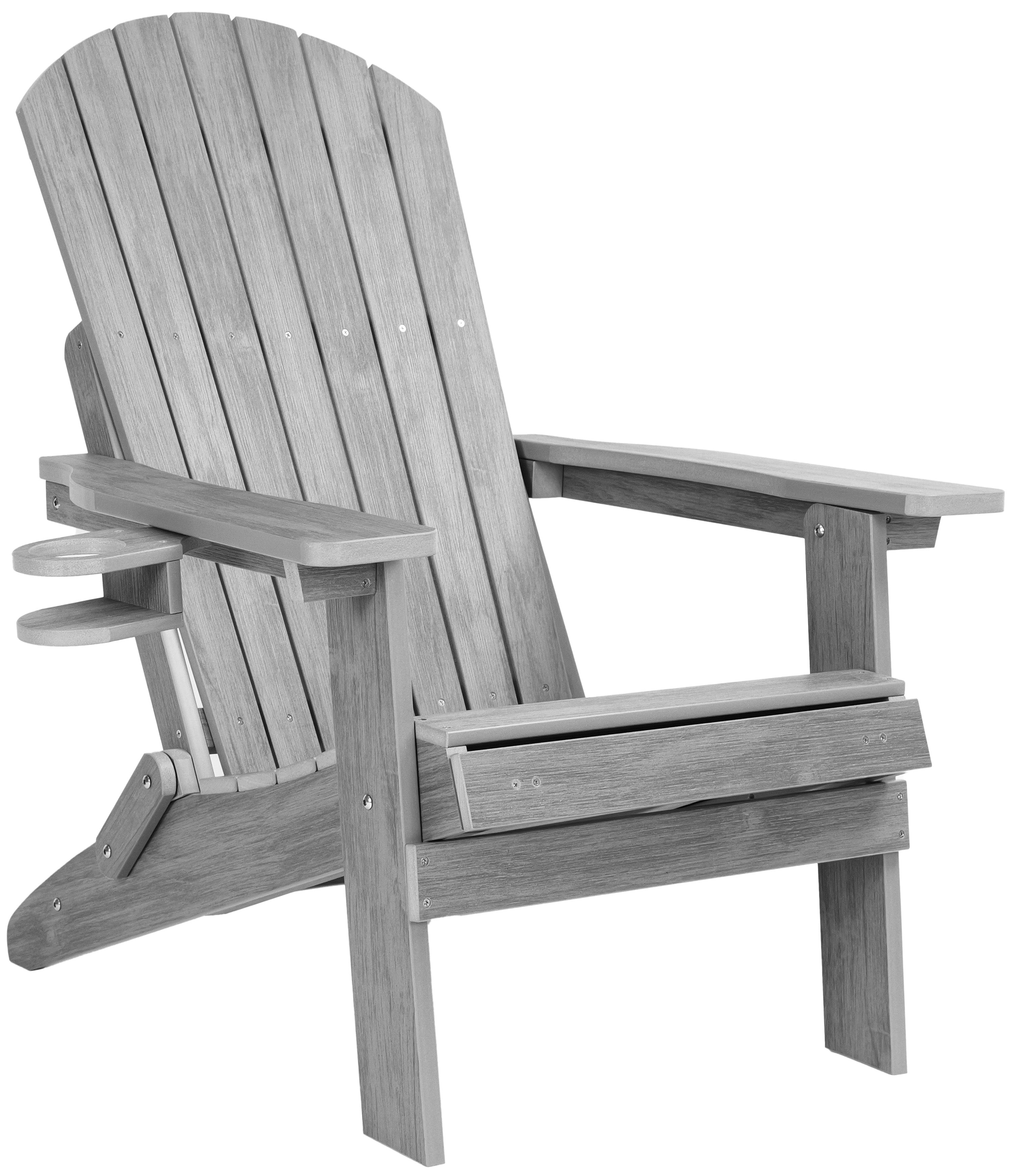 Folding Adirondack Chair with Built in Footrest & Cup/Wine Holders King Size