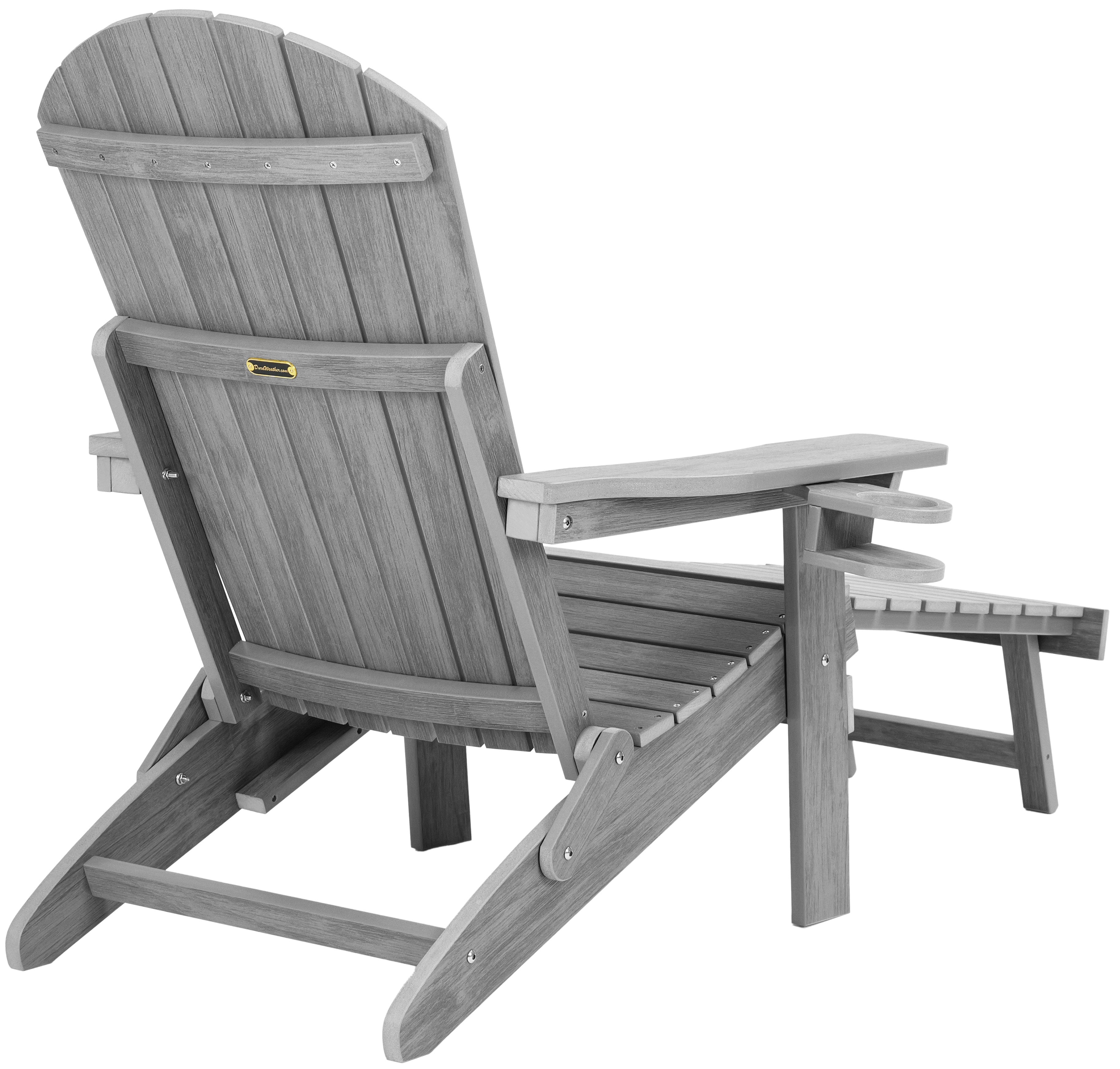 Folding Adirondack Chair with Built in Footrest & Cup/Wine Holders King Size