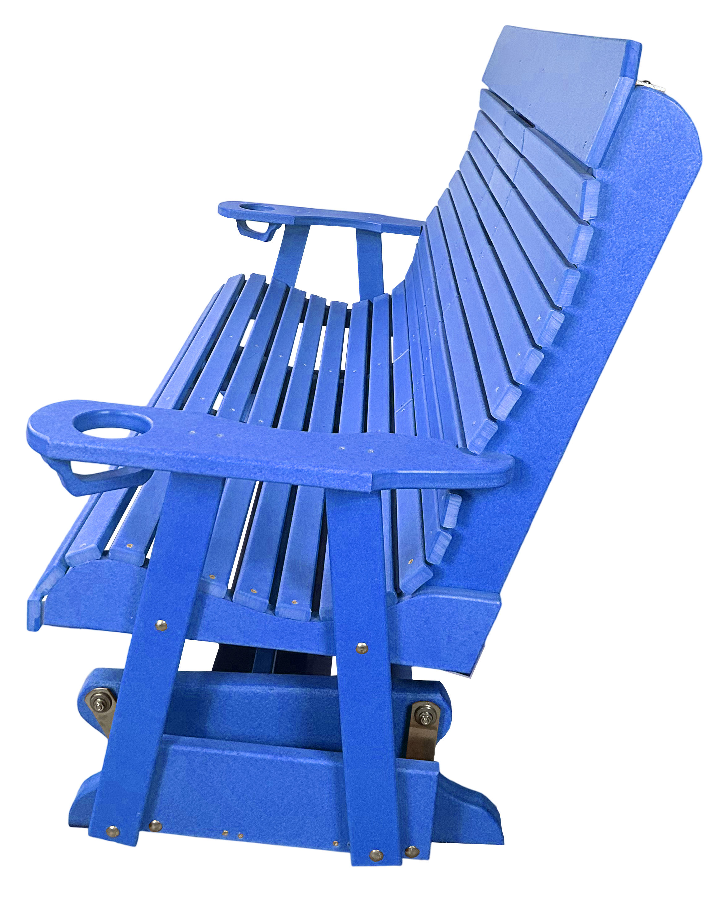 5’ft Rolled Back Loveseat Glider With Fold Down Console