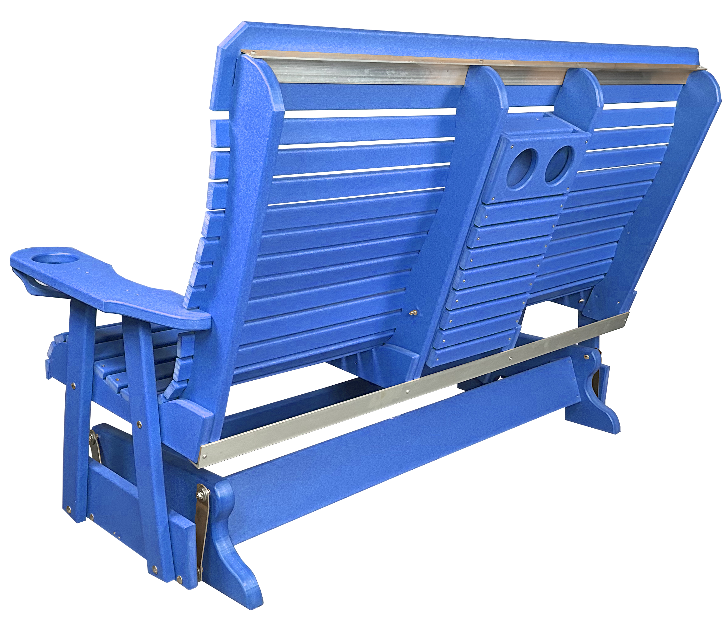 5’ft Rolled Back Loveseat Glider With Fold Down Console