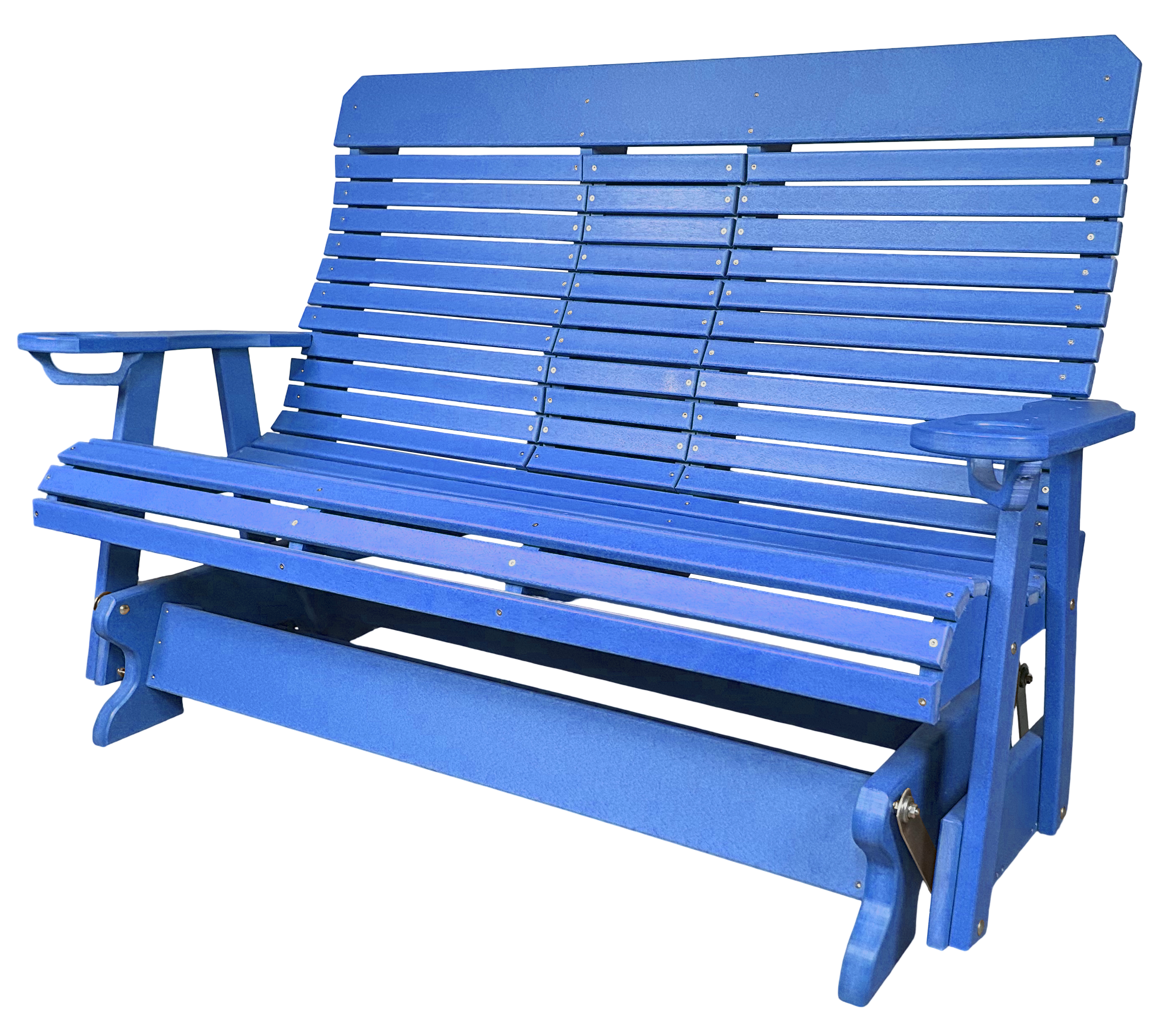 5’ft Rolled Back Loveseat Glider With Fold Down Console