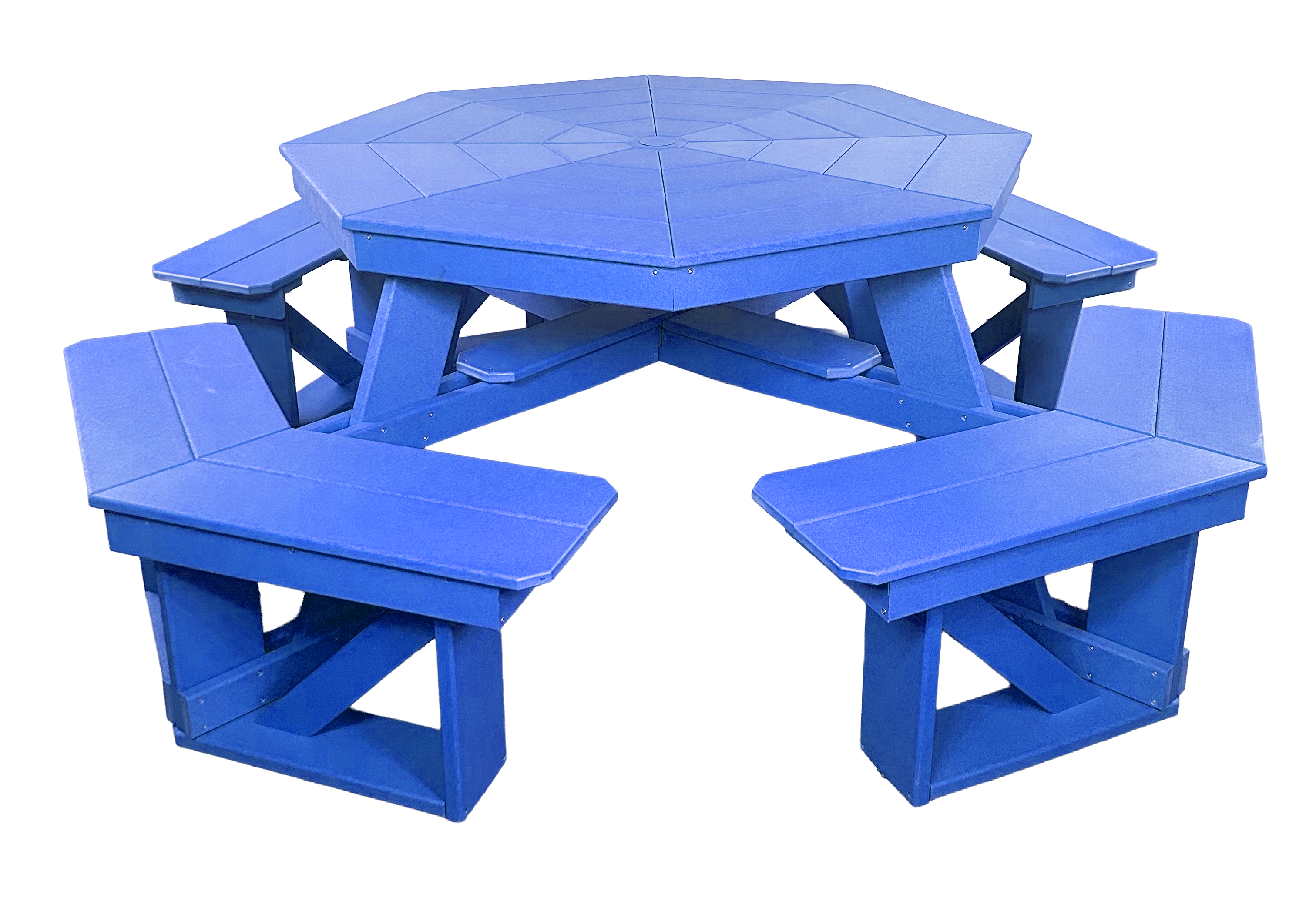 8-Person Hillside Octagon Table With Umbrella Hole & Plug