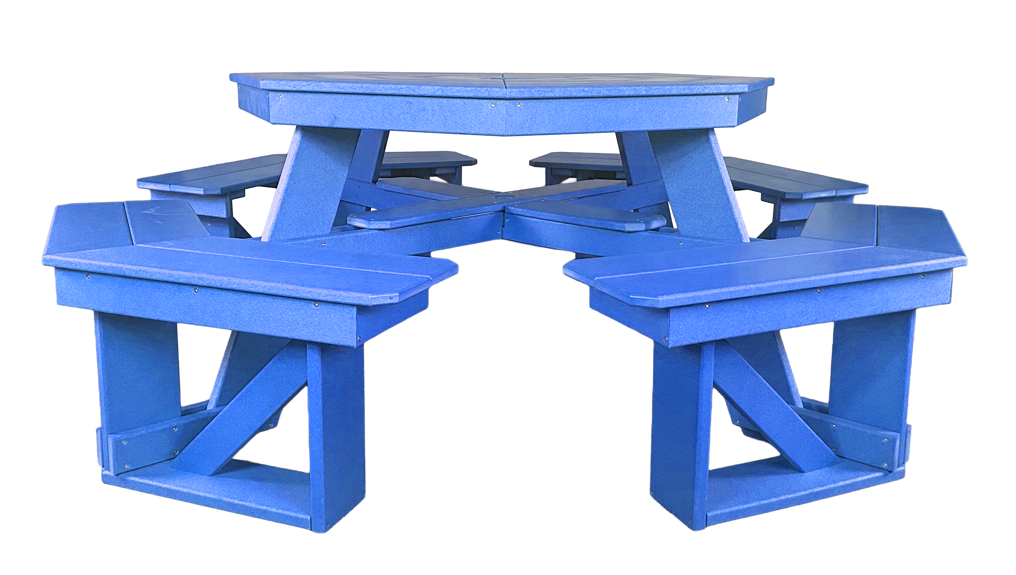8-Person Hillside Octagon Table With Umbrella Hole & Plug