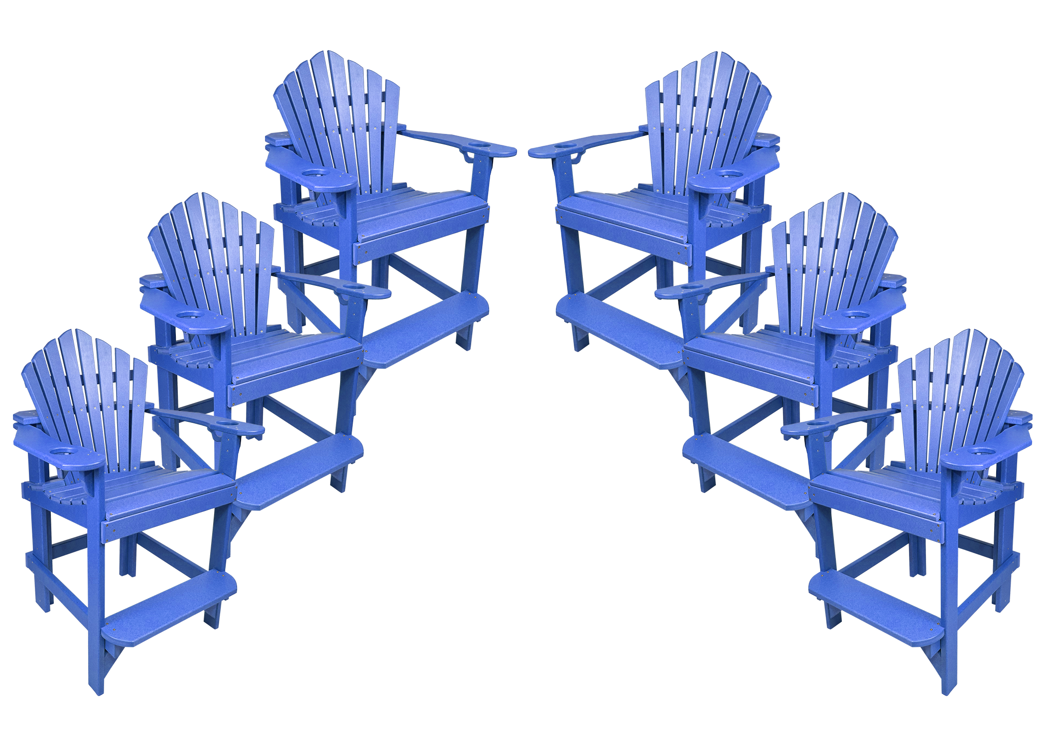 Set of 6 - Bridgewater Counter Chairs With Built In Cupholders