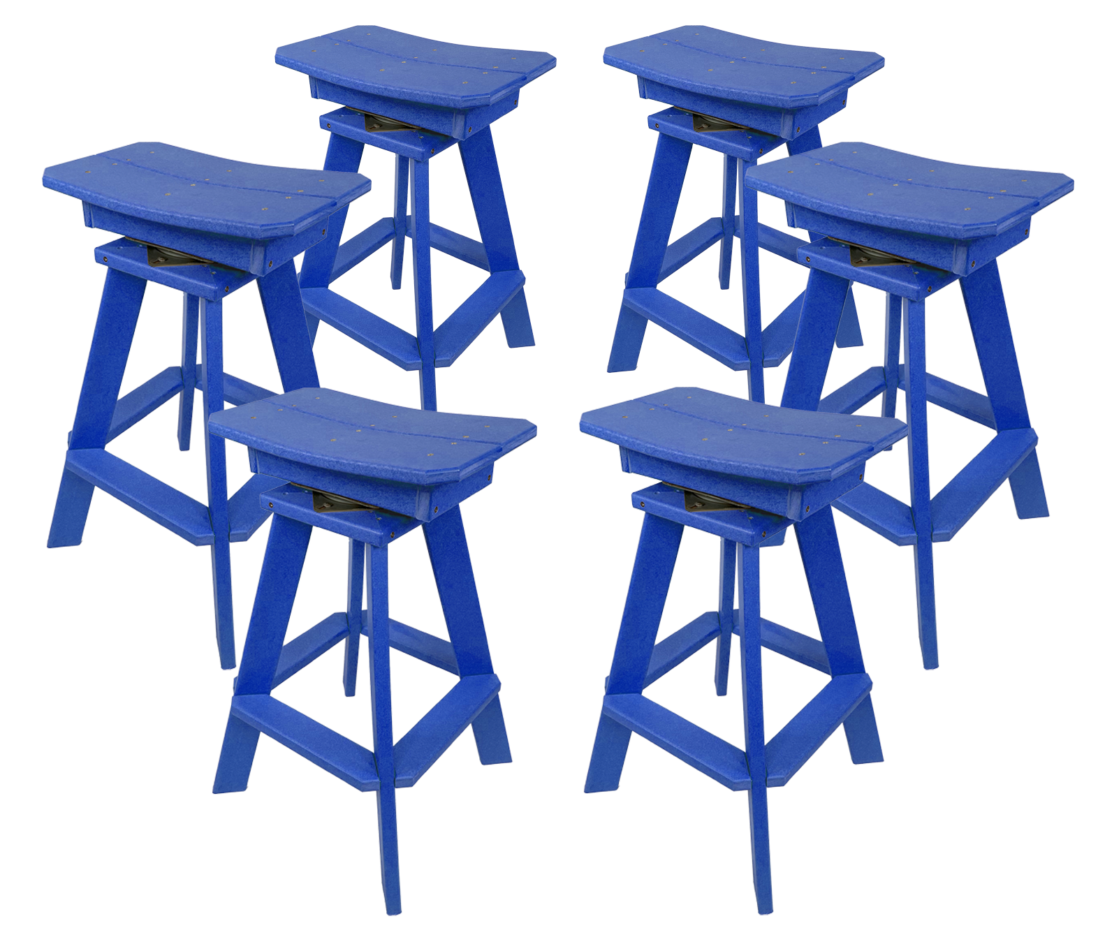 Set of 6 - Swivel Saddle Bar Stools
