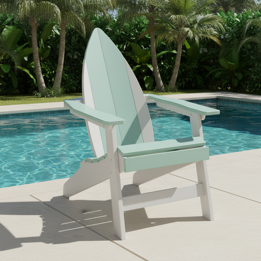 DuraWeather Poly SURFBOARD ADIRONDACK-NOSE CHAIR