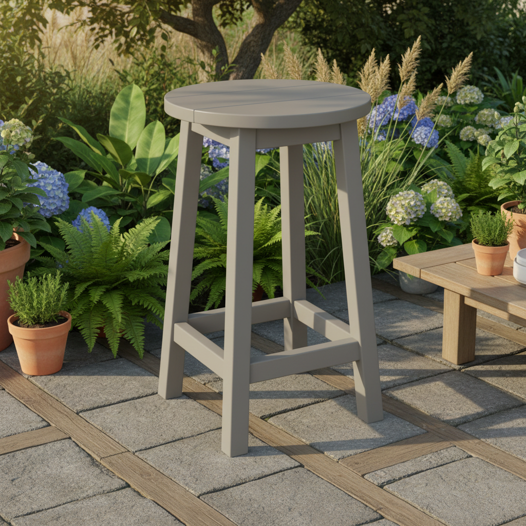 DuraWeather Poly ROUND BAR STOOL