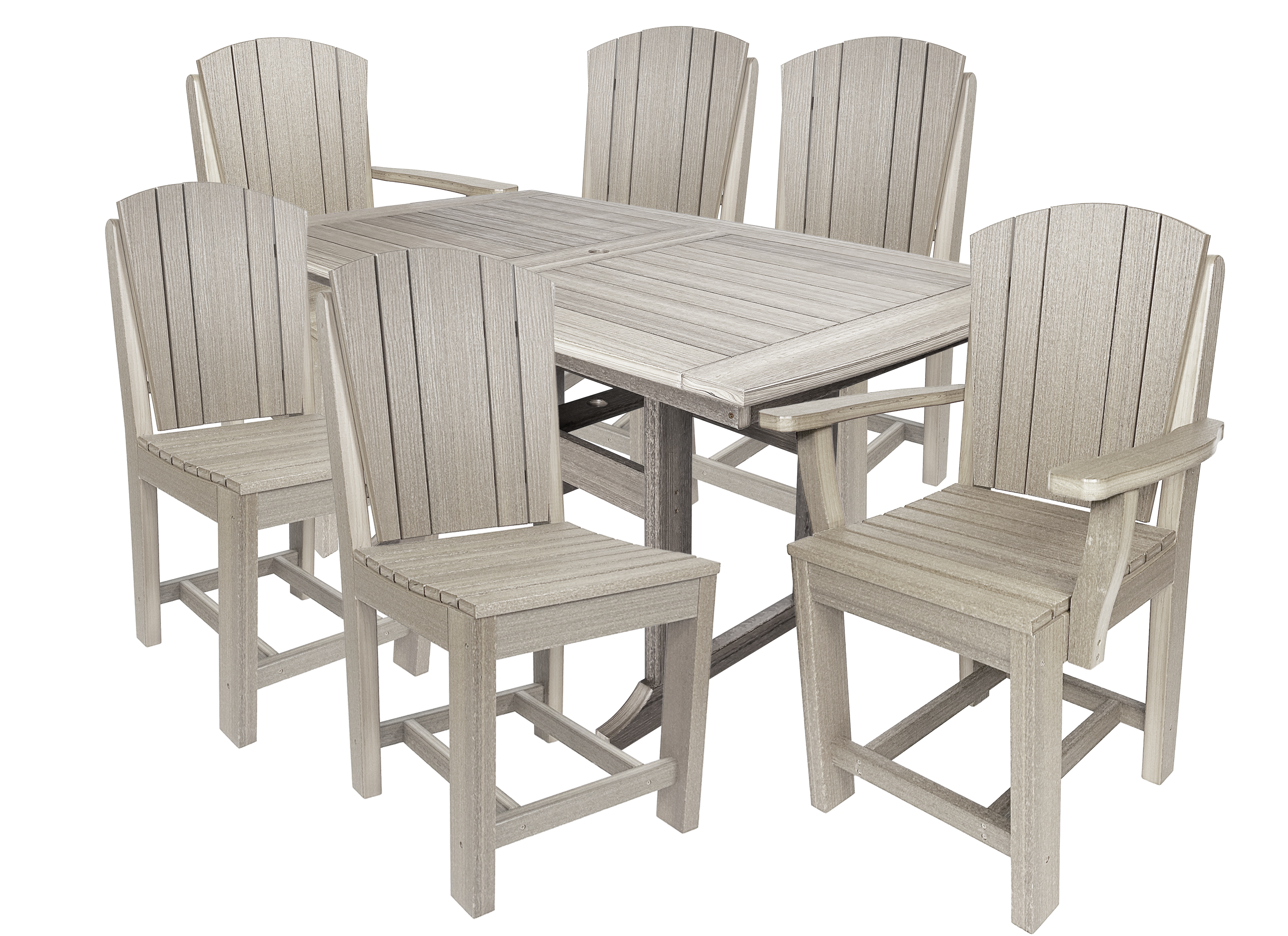 7-Piece Plantation Dining Set With 2 Arm Chairs and 4 Side Chairs