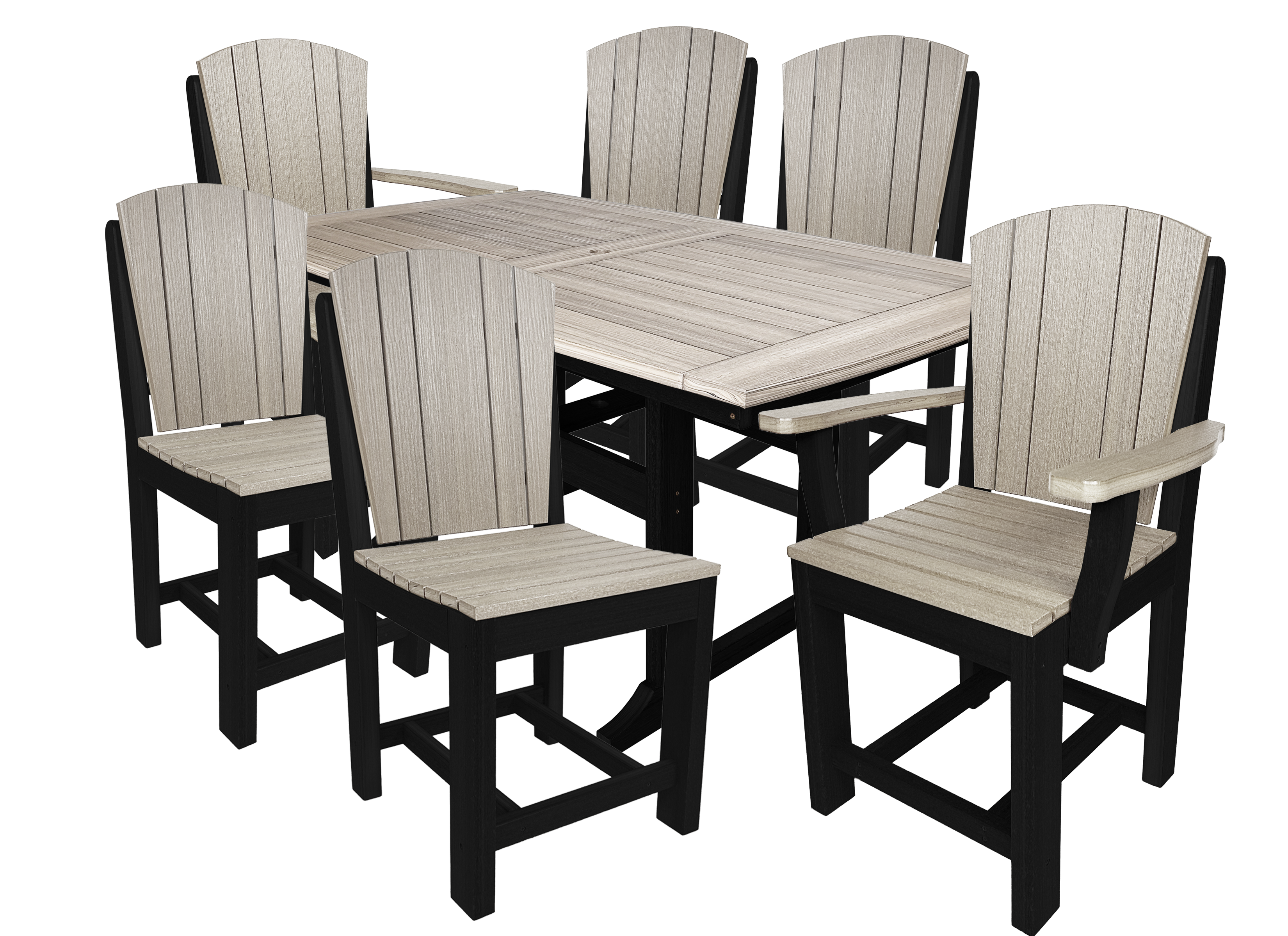 7-Piece Plantation Dining Set With 2 Arm Chairs and 4 Side Chairs