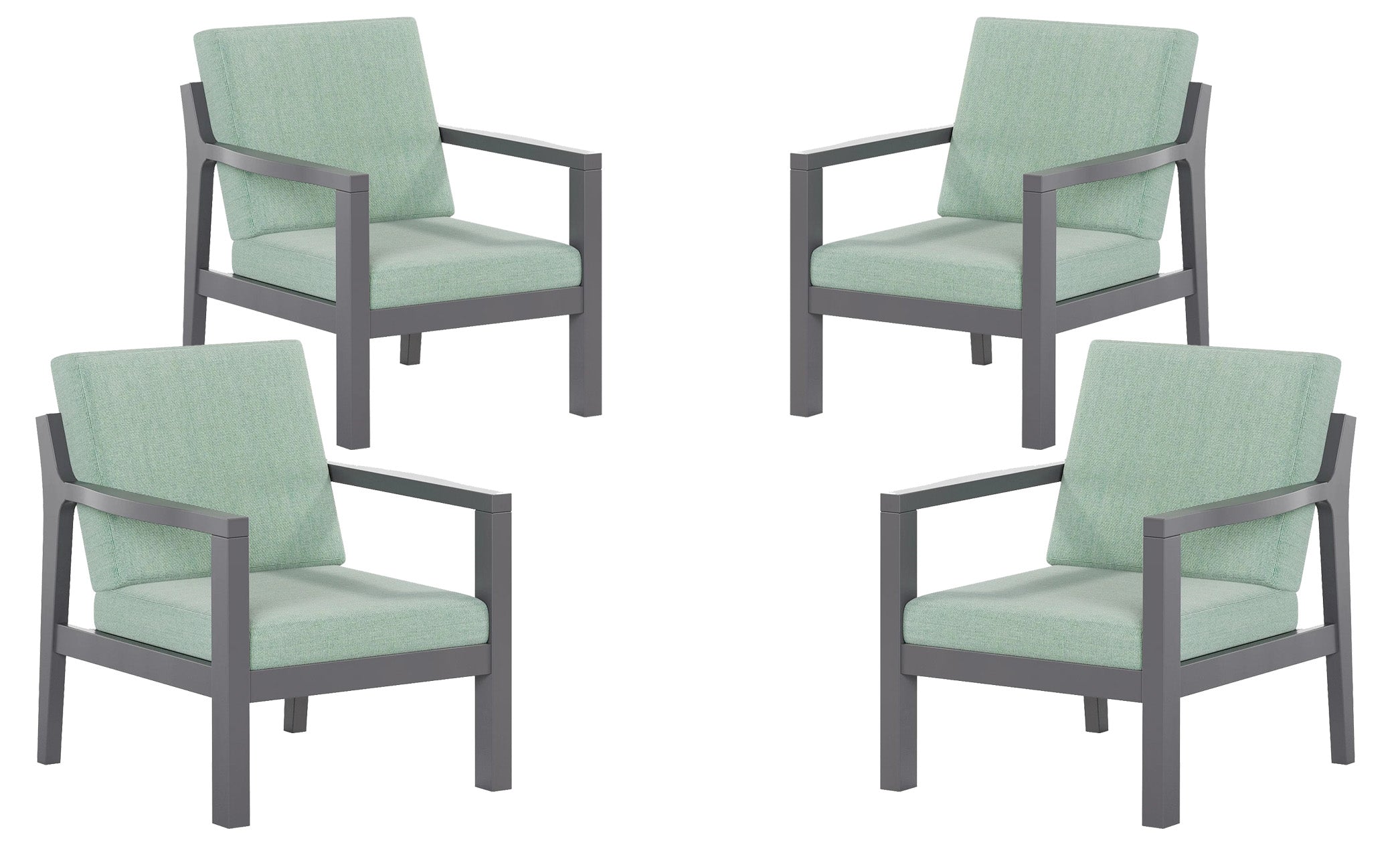 Set of 4 Mayfair Outdoor Lounge Chairs Sunbrella® Fabric