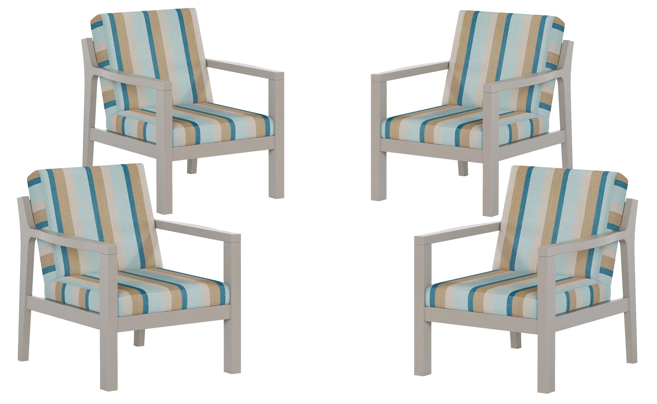 Set of 4 Mayfair Outdoor Lounge Chairs Sunbrella® Fabric