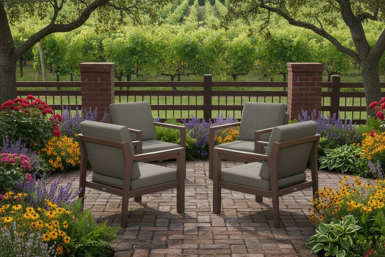 Set of 4 Mayfair Outdoor Lounge Chairs Sunbrella® Fabric