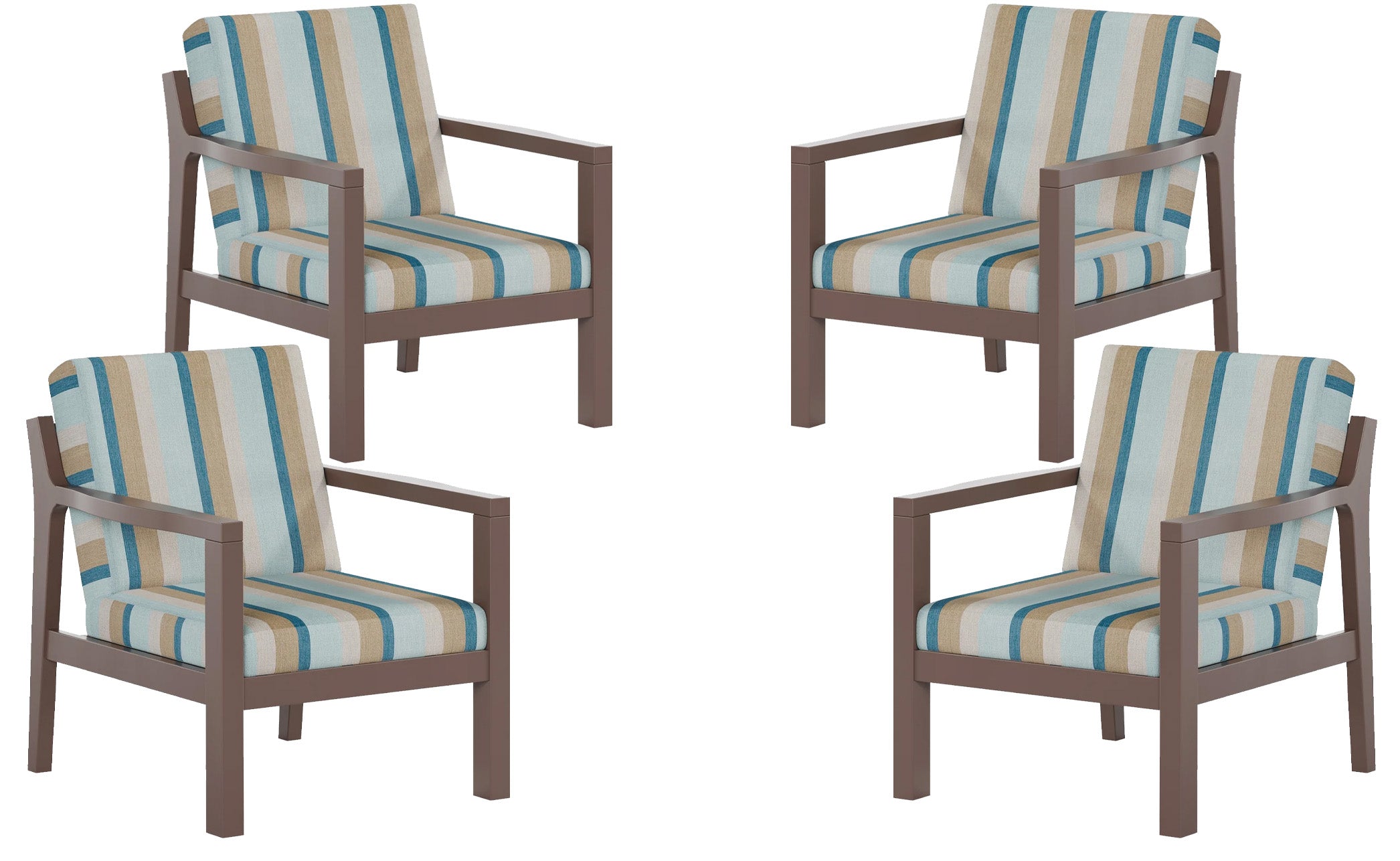 Set of 4 Mayfair Outdoor Lounge Chairs Sunbrella® Fabric