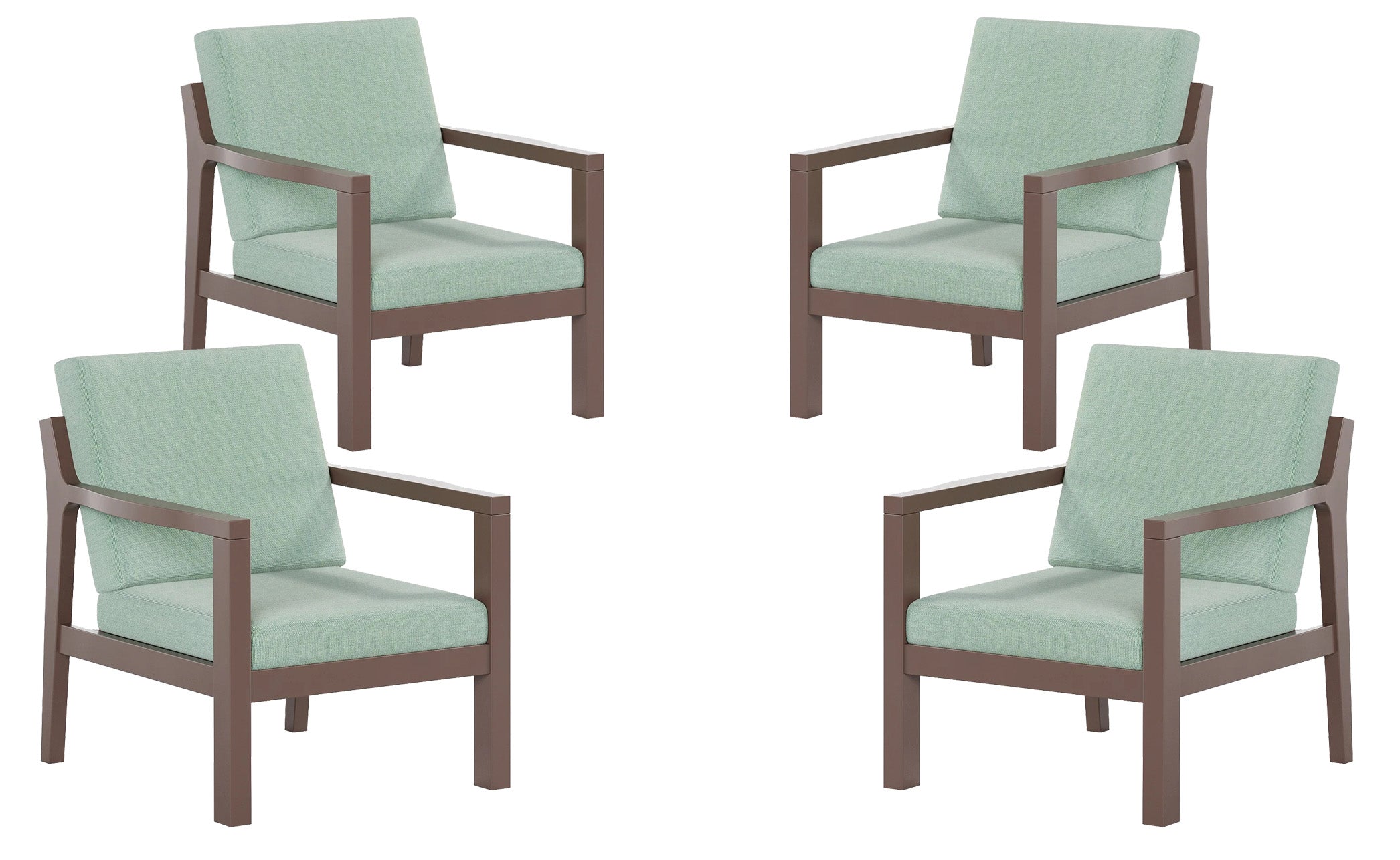 Set of 4 Mayfair Outdoor Lounge Chairs Sunbrella® Fabric