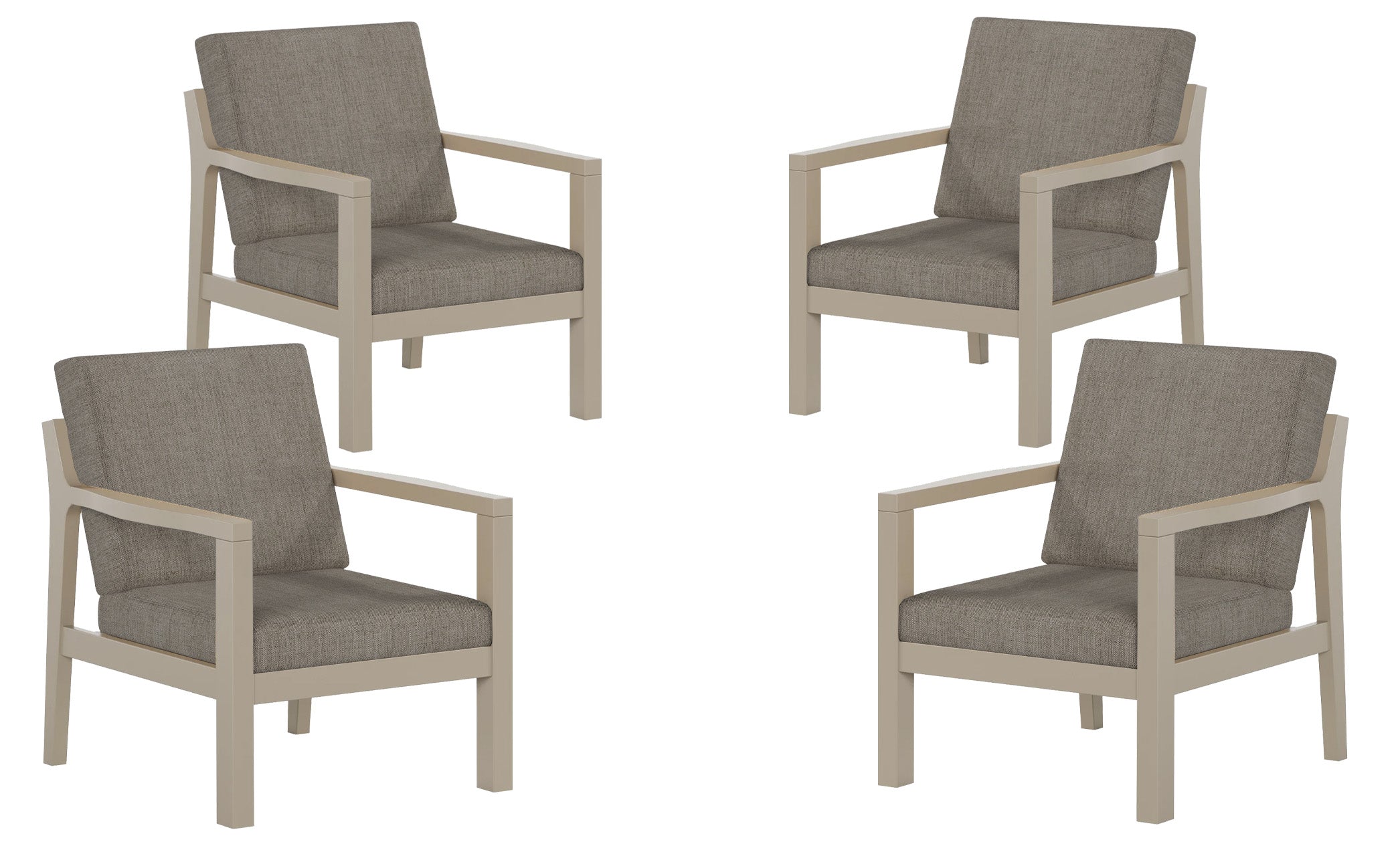 Set of 4 Mayfair Outdoor Lounge Chairs Sunbrella® Fabric