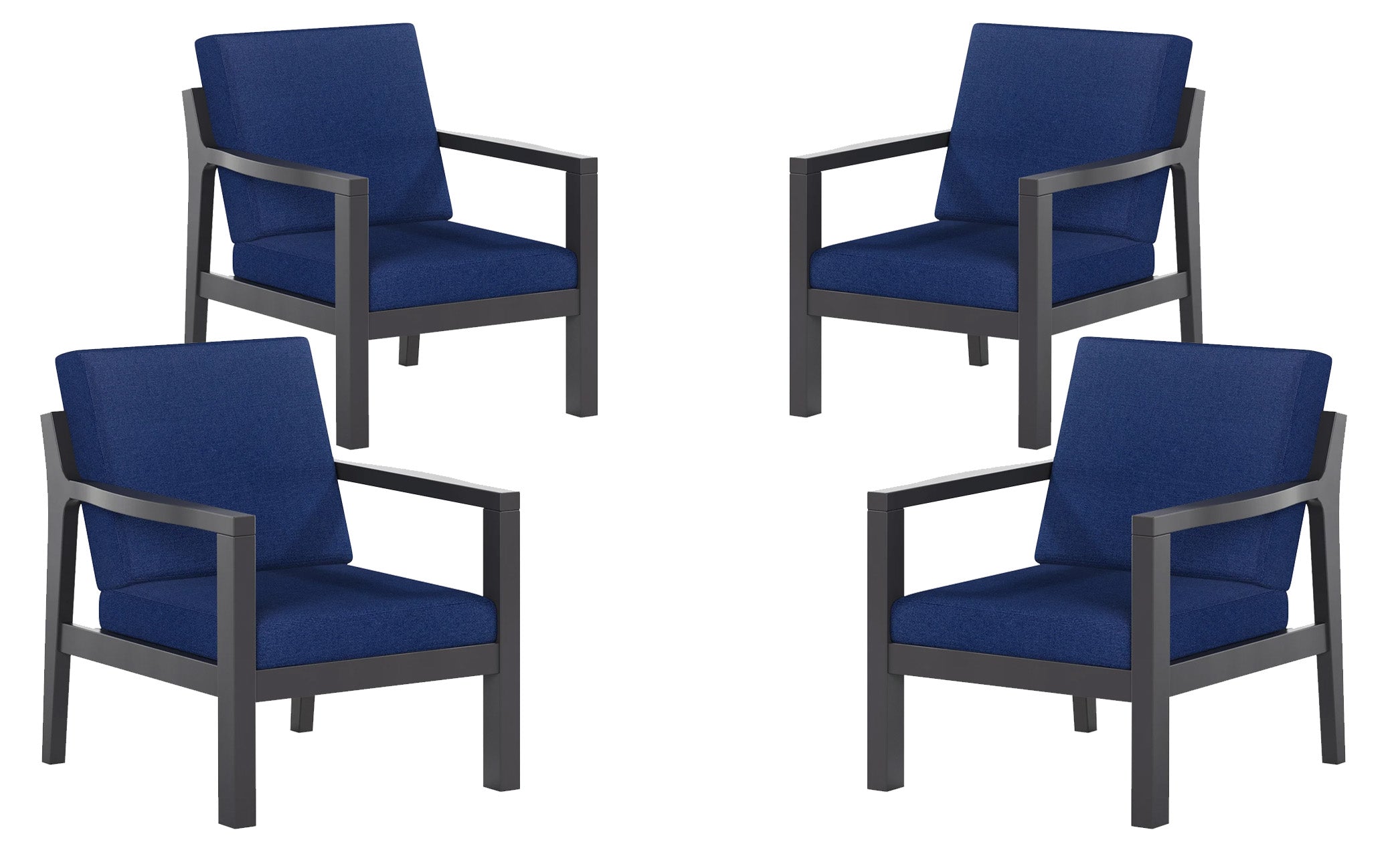 Set of 4 Mayfair Outdoor Lounge Chairs Sunbrella® Fabric