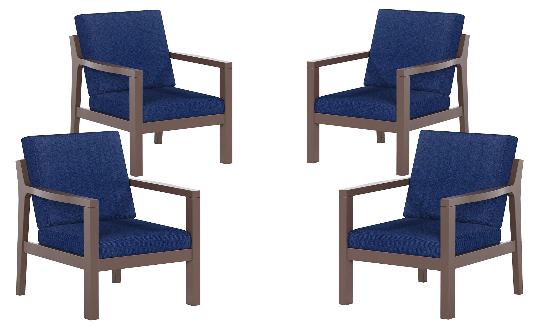 Set of 4 Mayfair Outdoor Lounge Chairs Sunbrella® Fabric