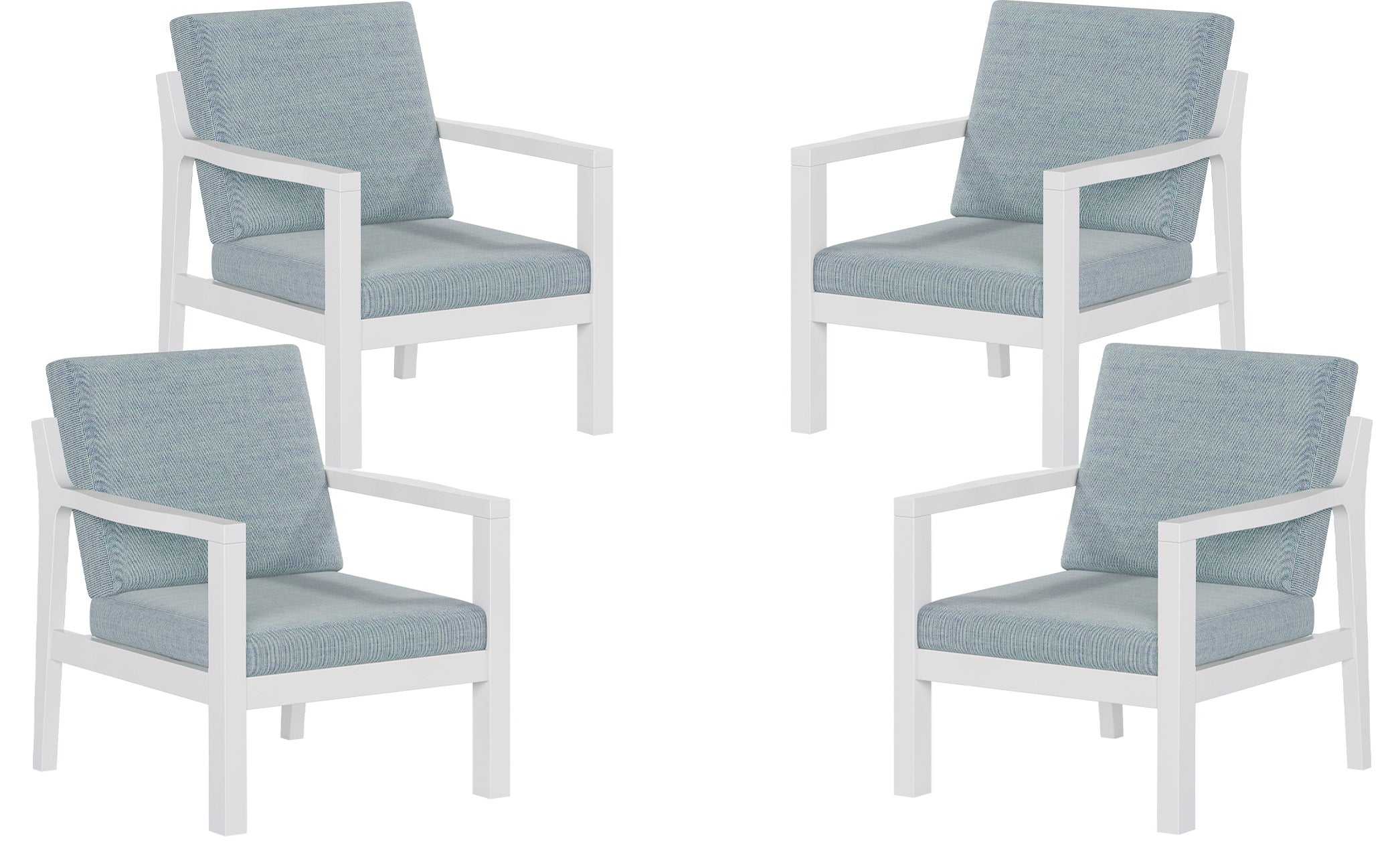 Set of 4 Mayfair Outdoor Lounge Chairs Sunbrella® Fabric