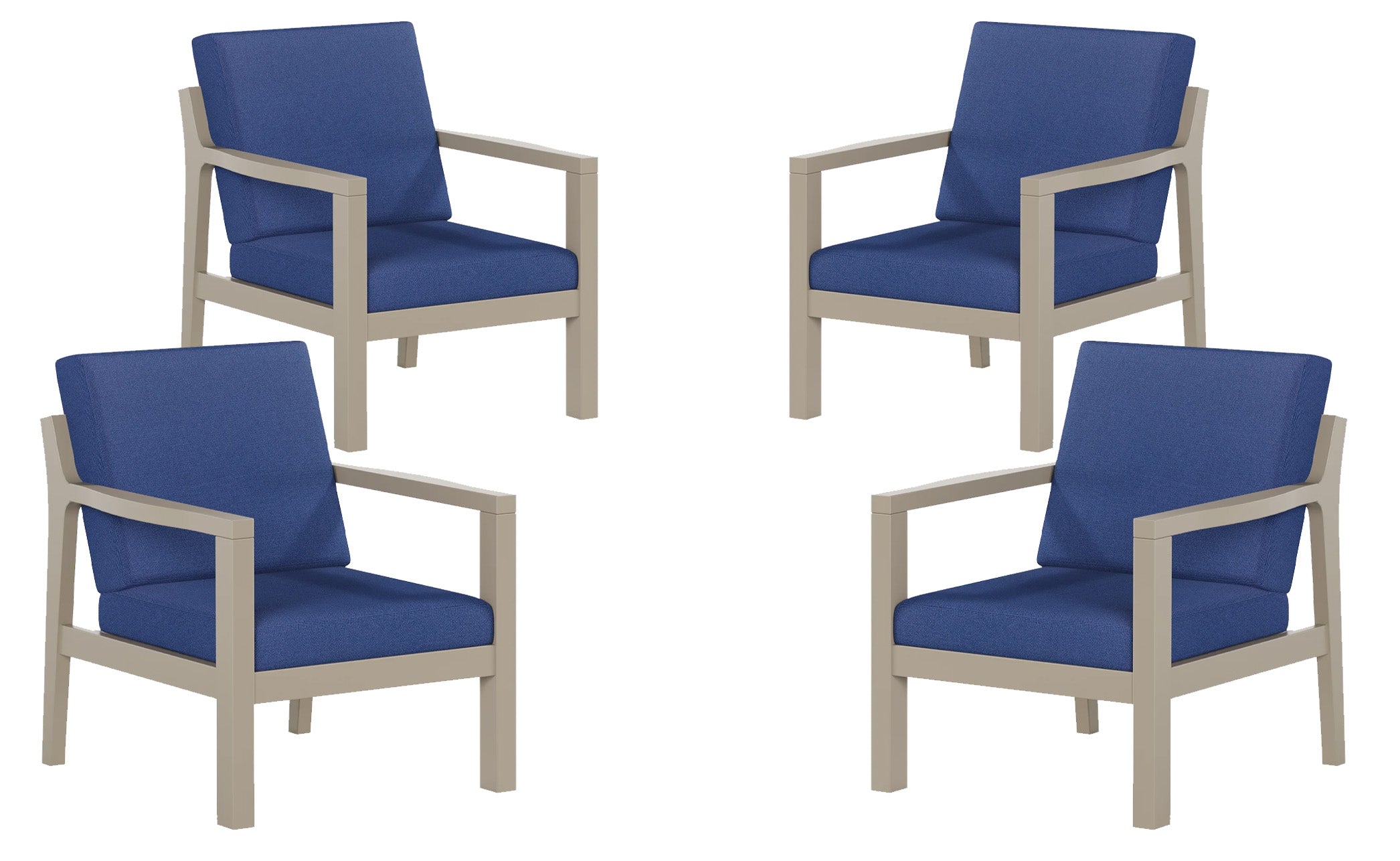 Set of 4 Mayfair Outdoor Lounge Chairs Sunbrella® Fabric