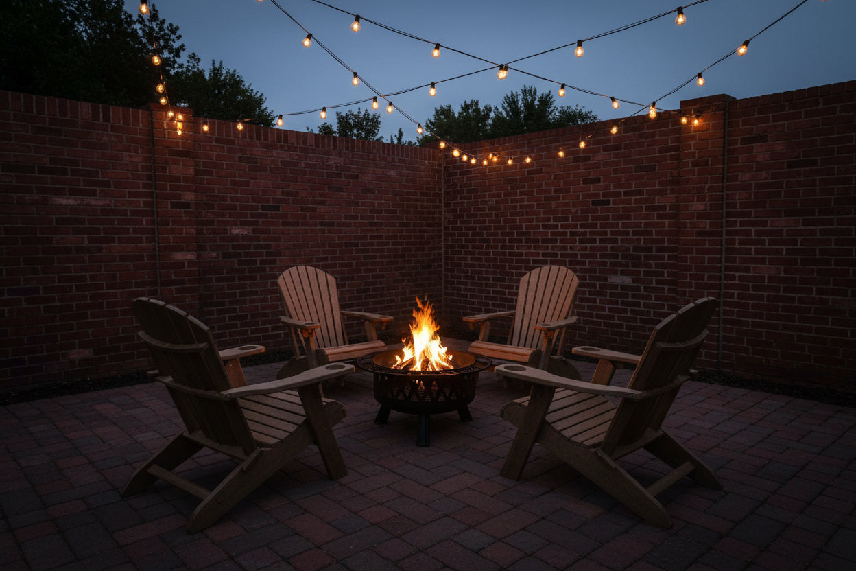 Set of 4 Folding Adirondack Chairs With Built-in Cup Holders King Size